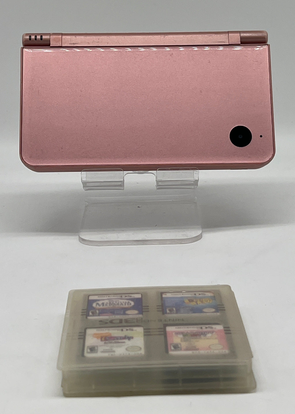 Nintendo DSi XL Pink With 5 Games - For Parts (Game Slot Not Functioning)