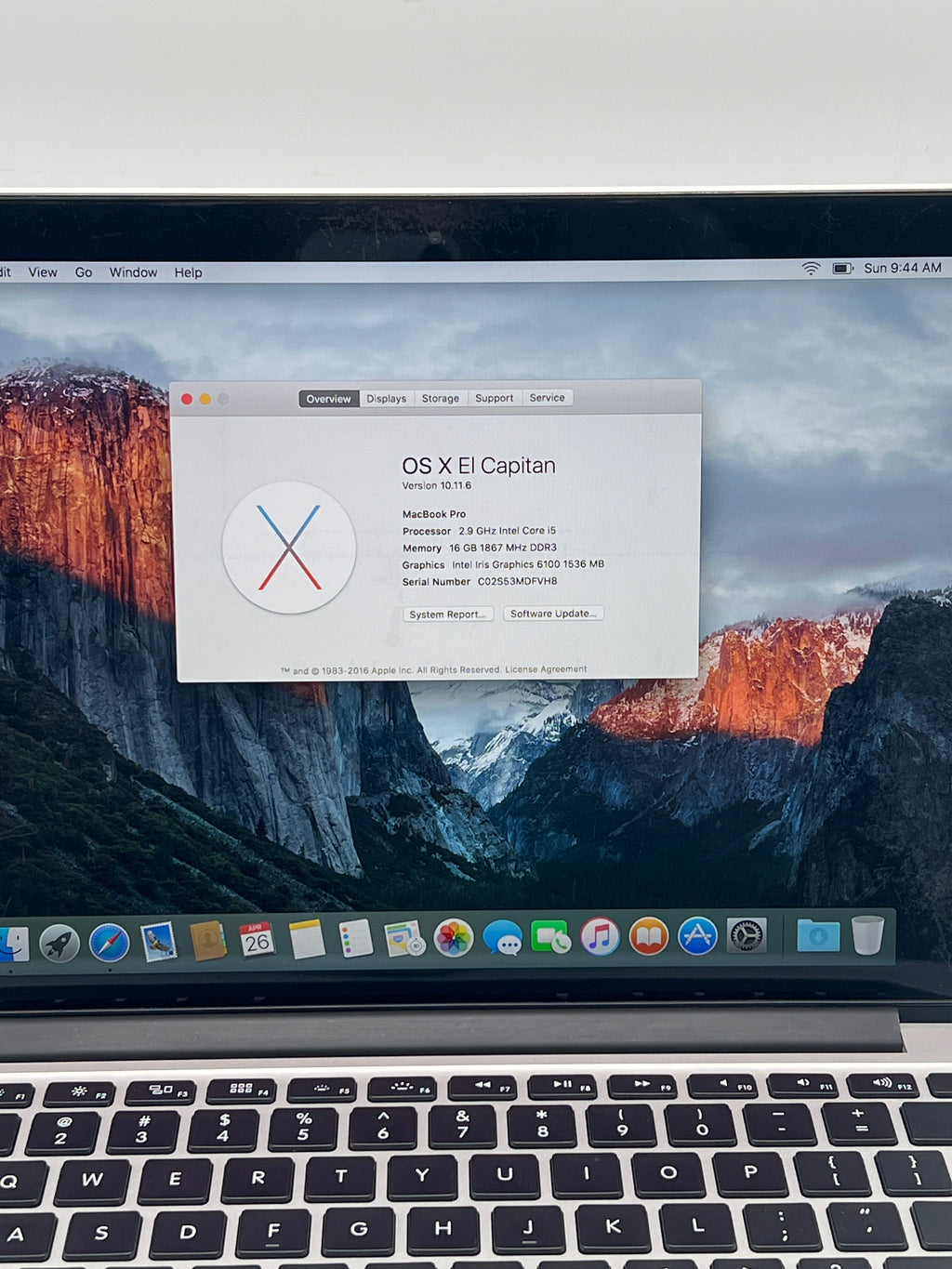 Apple MacBook Pro 13" A1502 i5 16GB RAM 512GB Flash Storage - Used