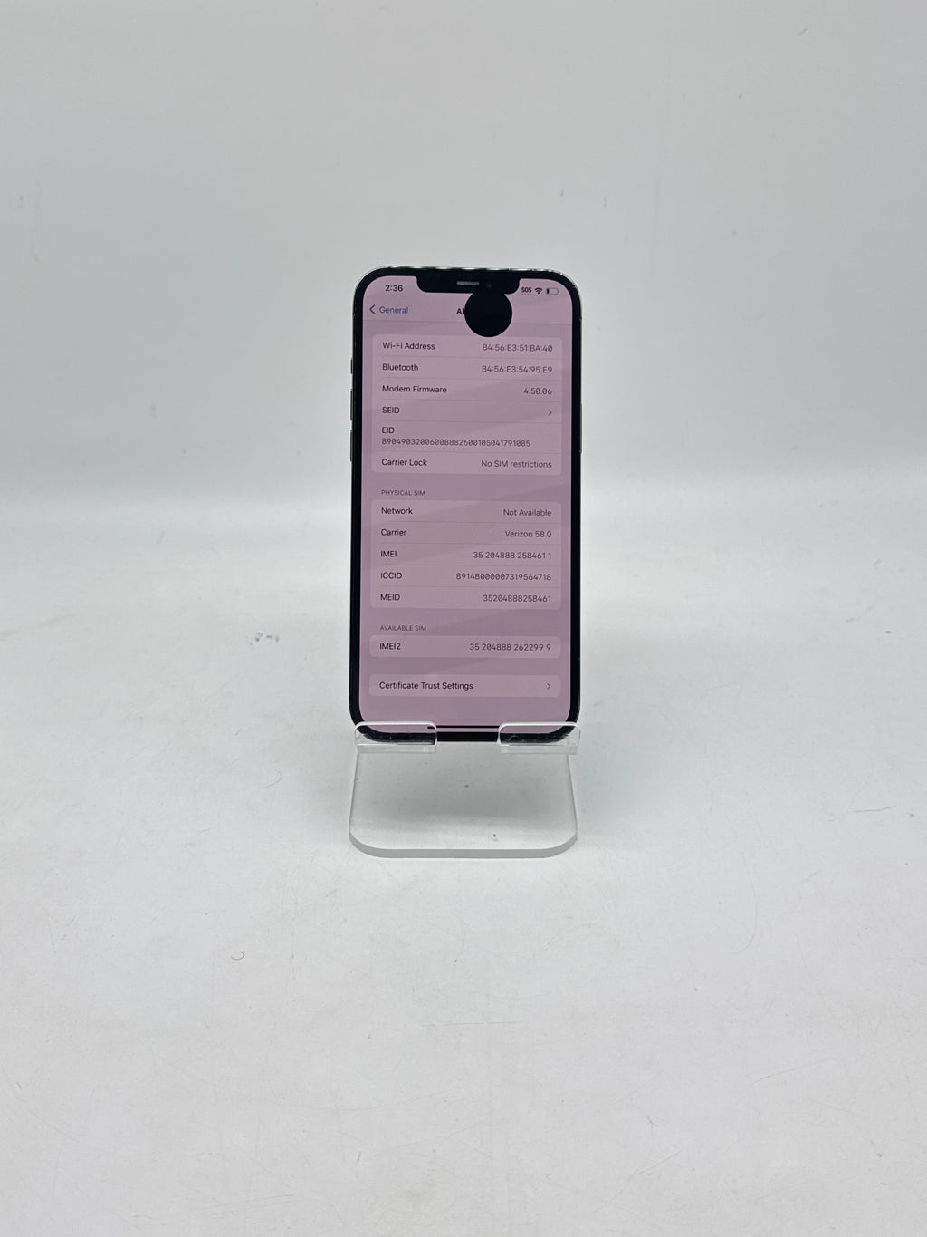 Apple iPhone 12 Pro Max 256GB Factory Unlocked - Cracked Back Bad LCD