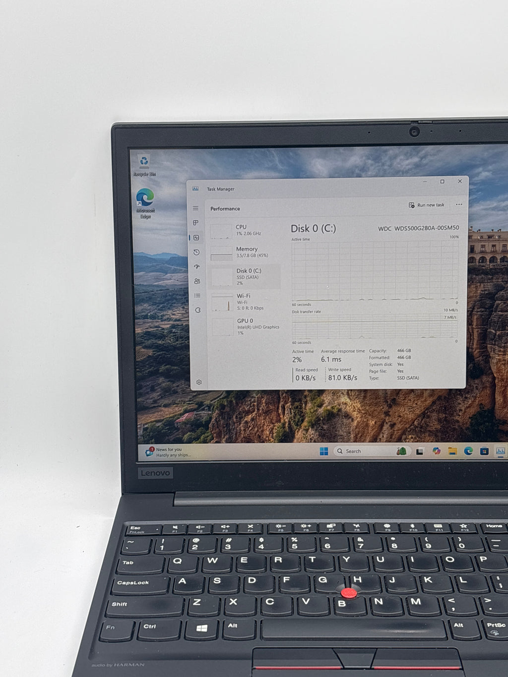Lenovo E15 20RD005HUS i5-10210U 8GB RAM 512GB SSD