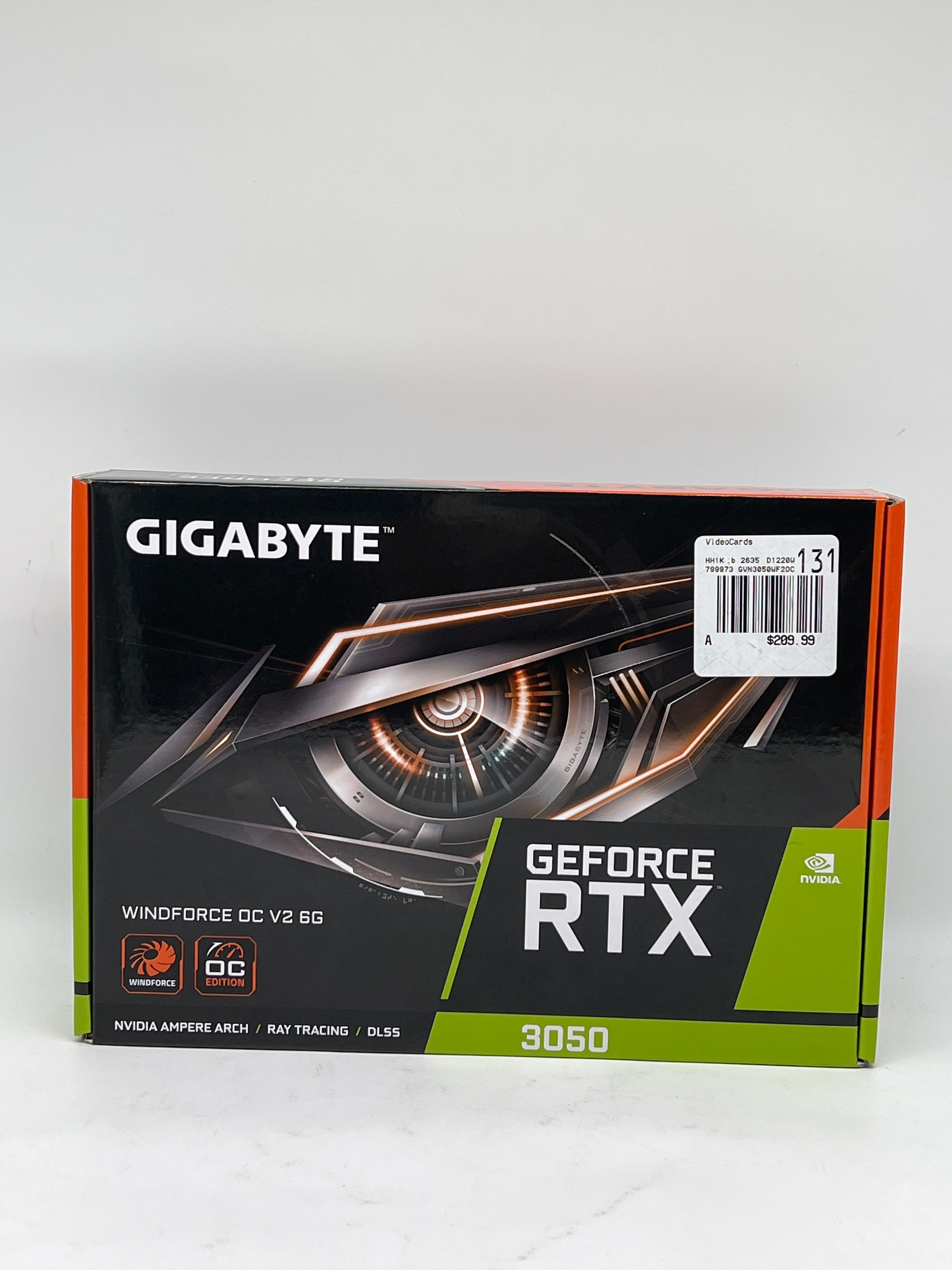 Gigabyte RTX 3050 Graphics Card WindForce OC V2 6GB GDDR6 - New Open Box