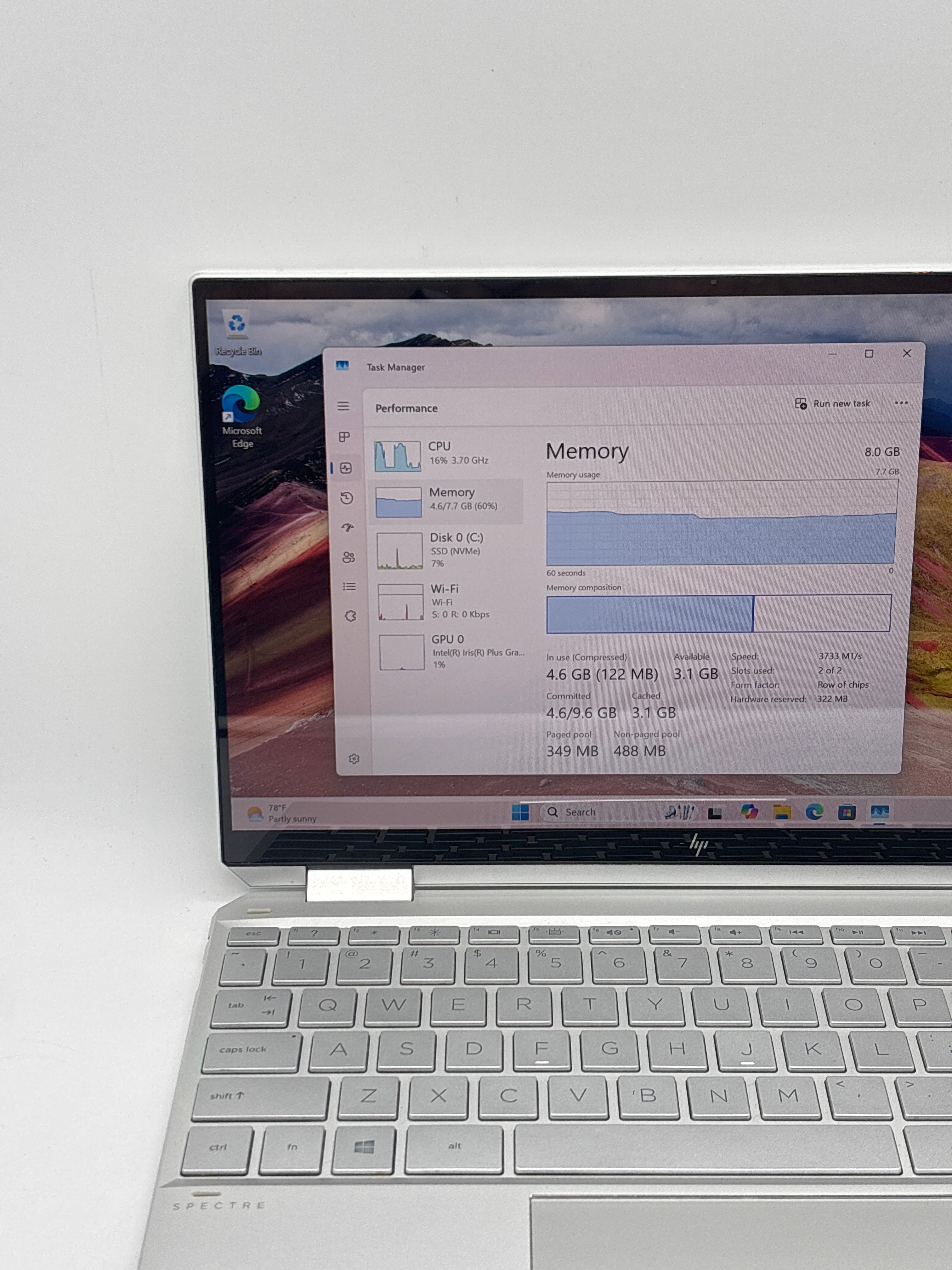 HP Spectre x360 13-aw0013dx i7-1065G7 8GB RAM 512GB SSD
