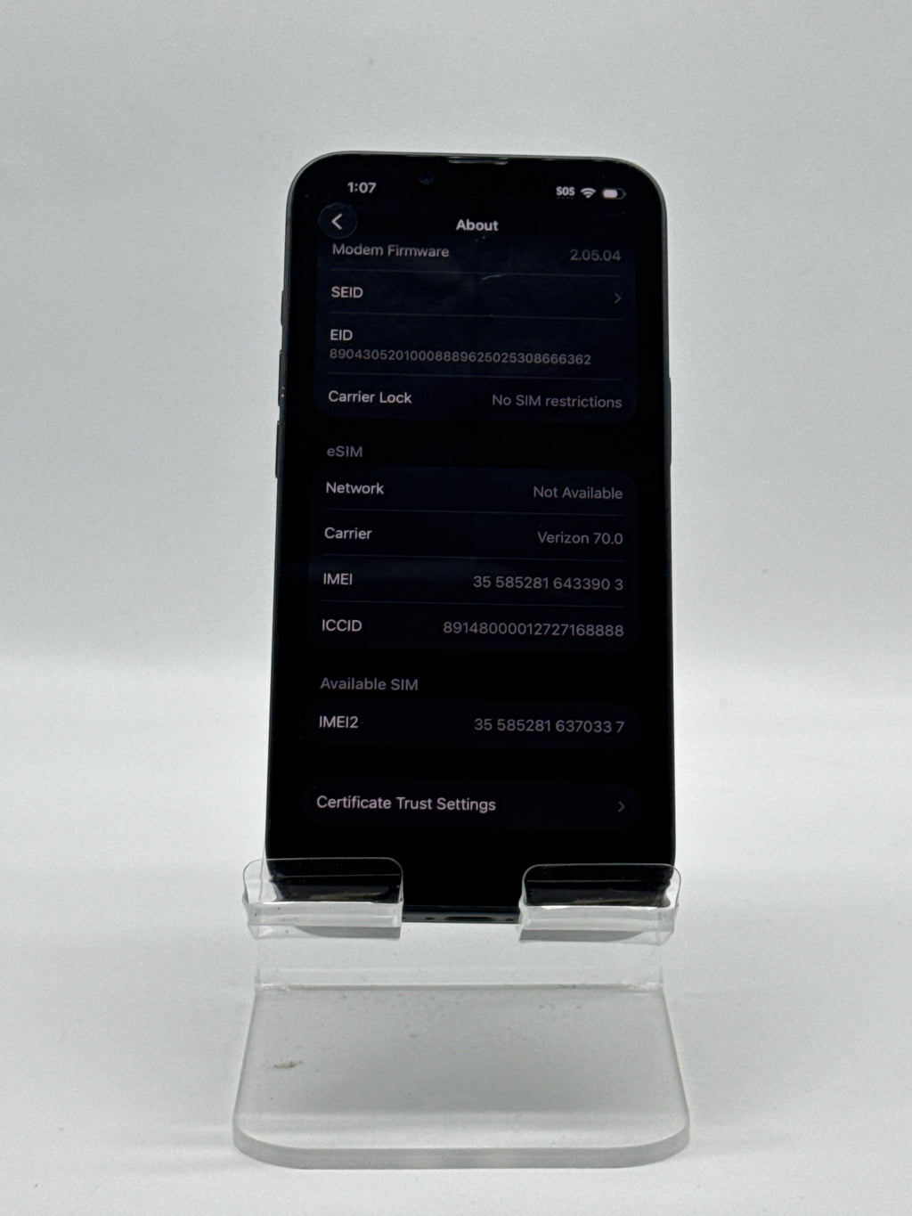 Apple iPhone 16e 128GB Black Unlocked A18 Chip 6.1in OLED 5G - Used