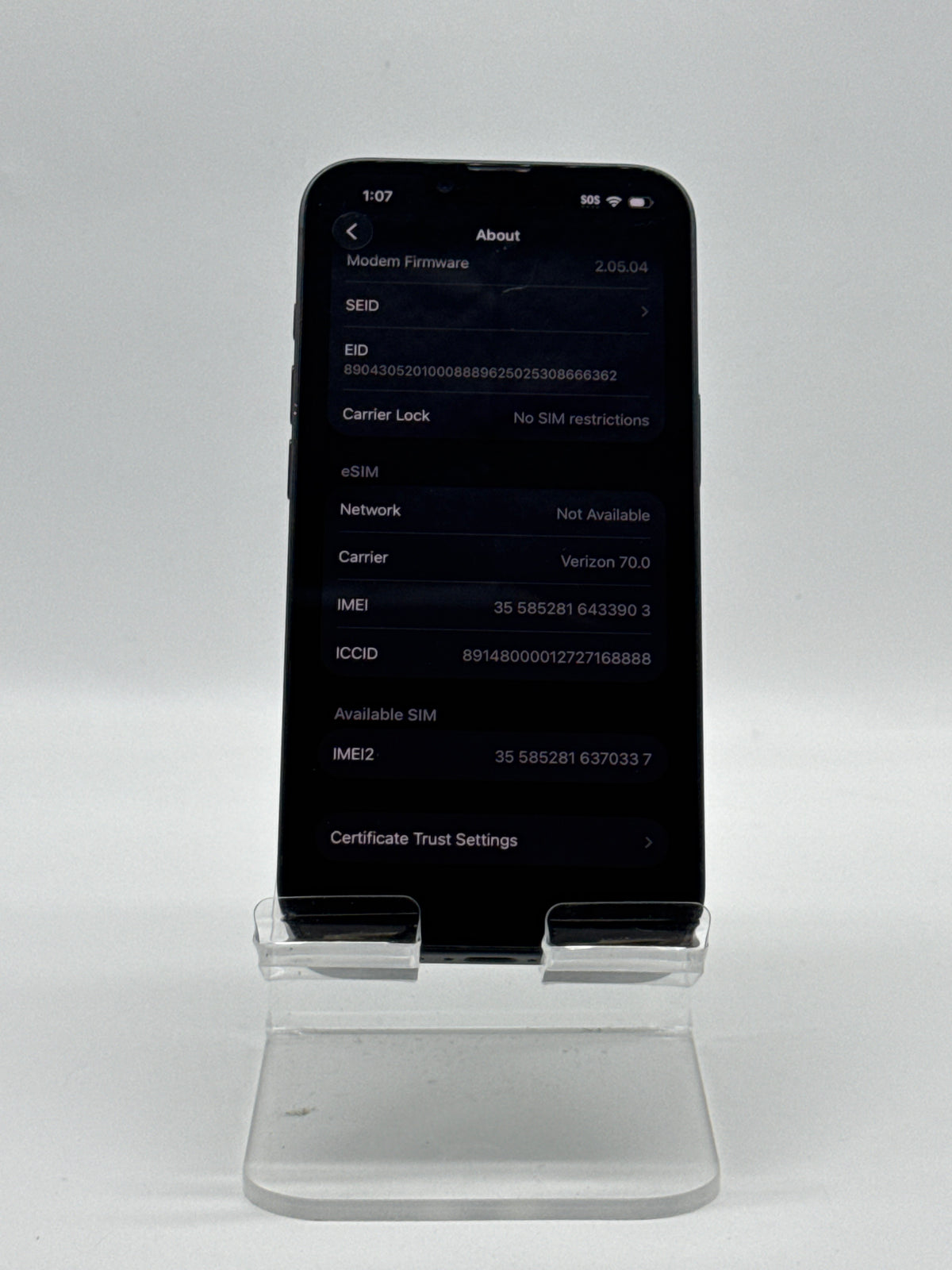 Apple iPhone 16e 128GB Black Unlocked A18 Chip 6.1in OLED 5G - Used