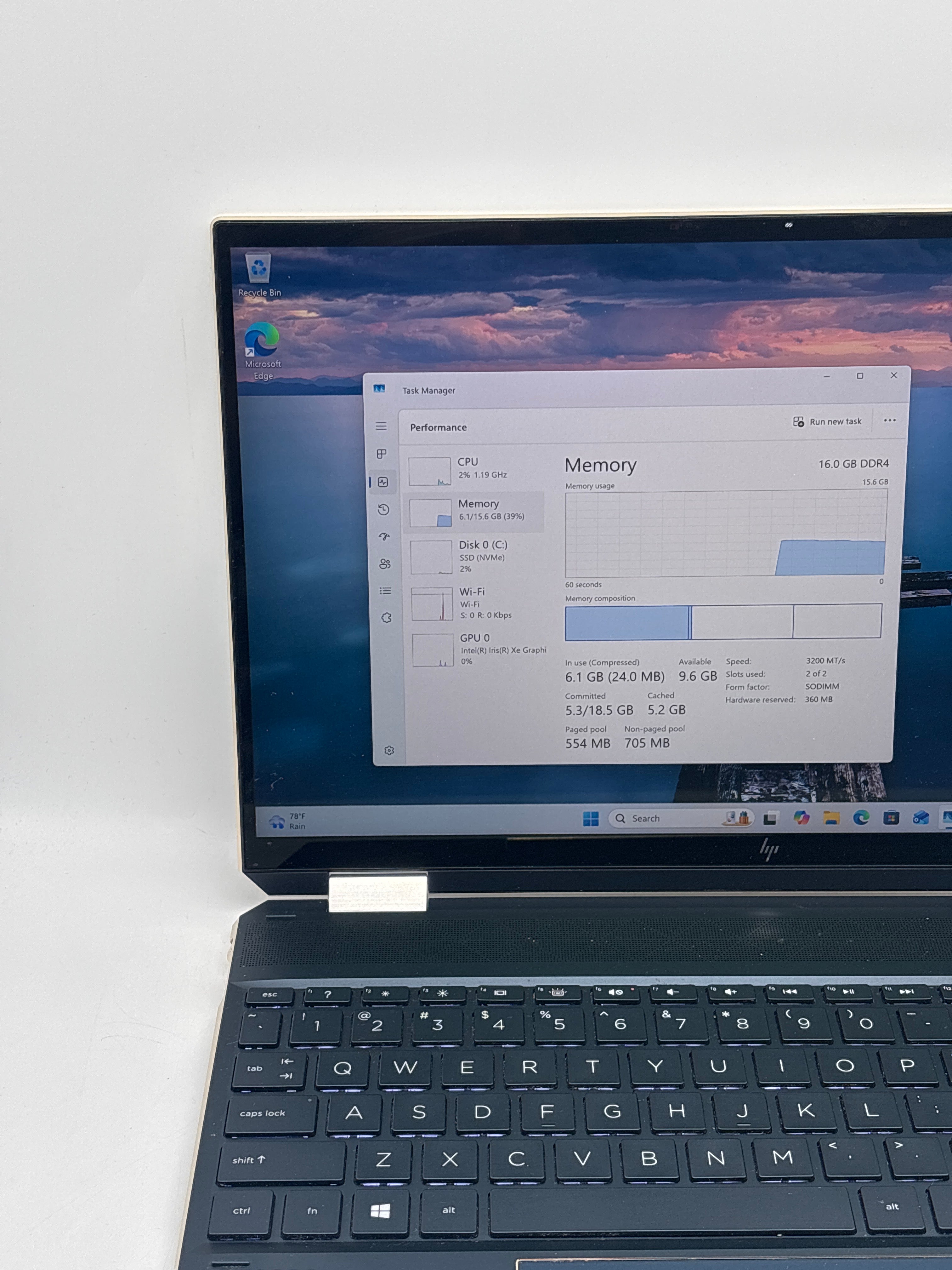 HP Spectre x360 15t-eb100 2-in-1 i7-1165G7 16GB RAM 256GB SSD Used
