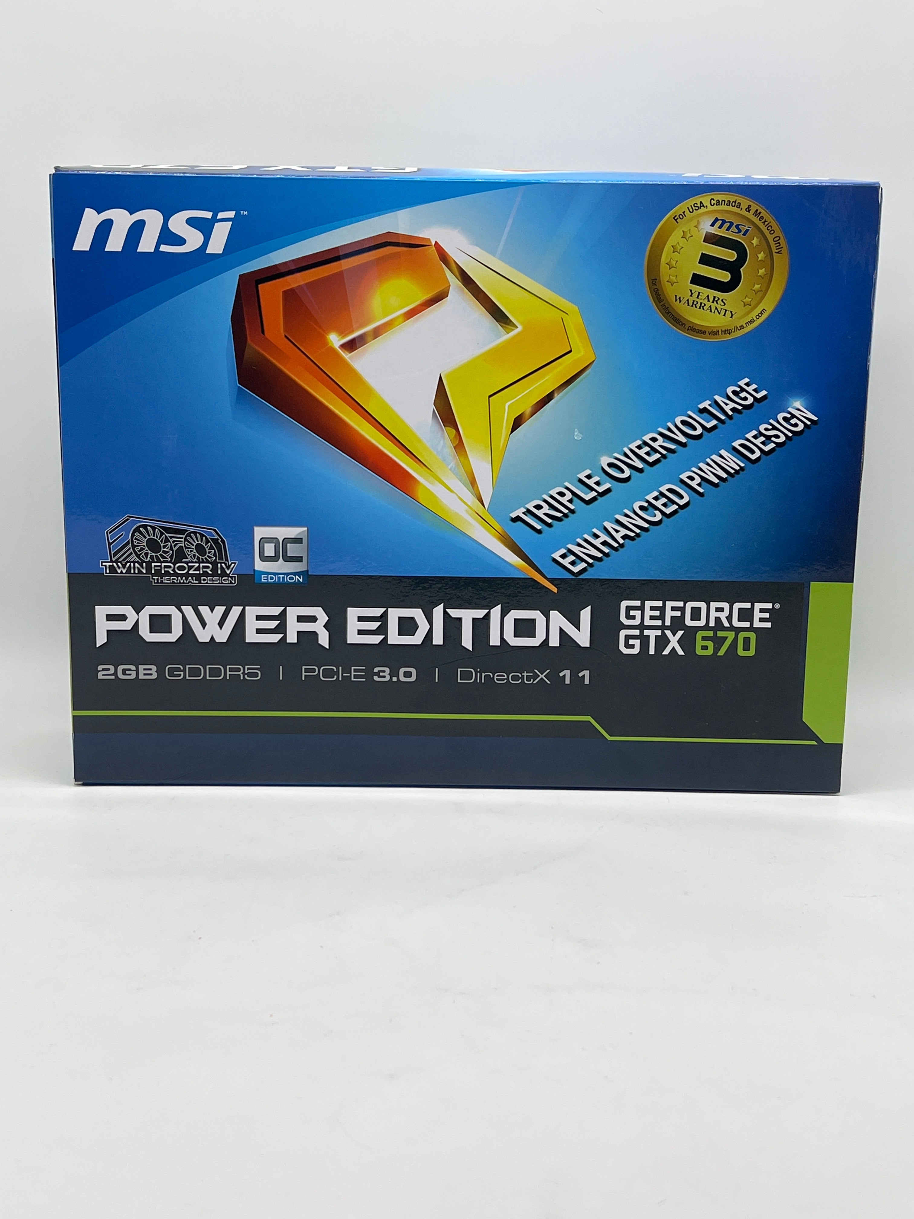 MSI Geforce GTX 670 2GB GDDR5 PCI Graphics Card - Used with Box