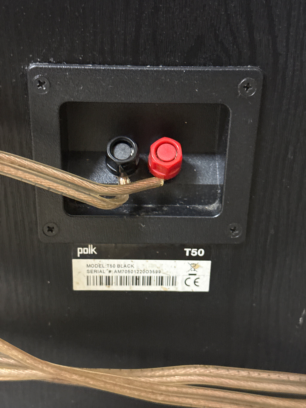 Polk Audio T50 Tower Speakers Wired Black - For Parts (Read DESC)