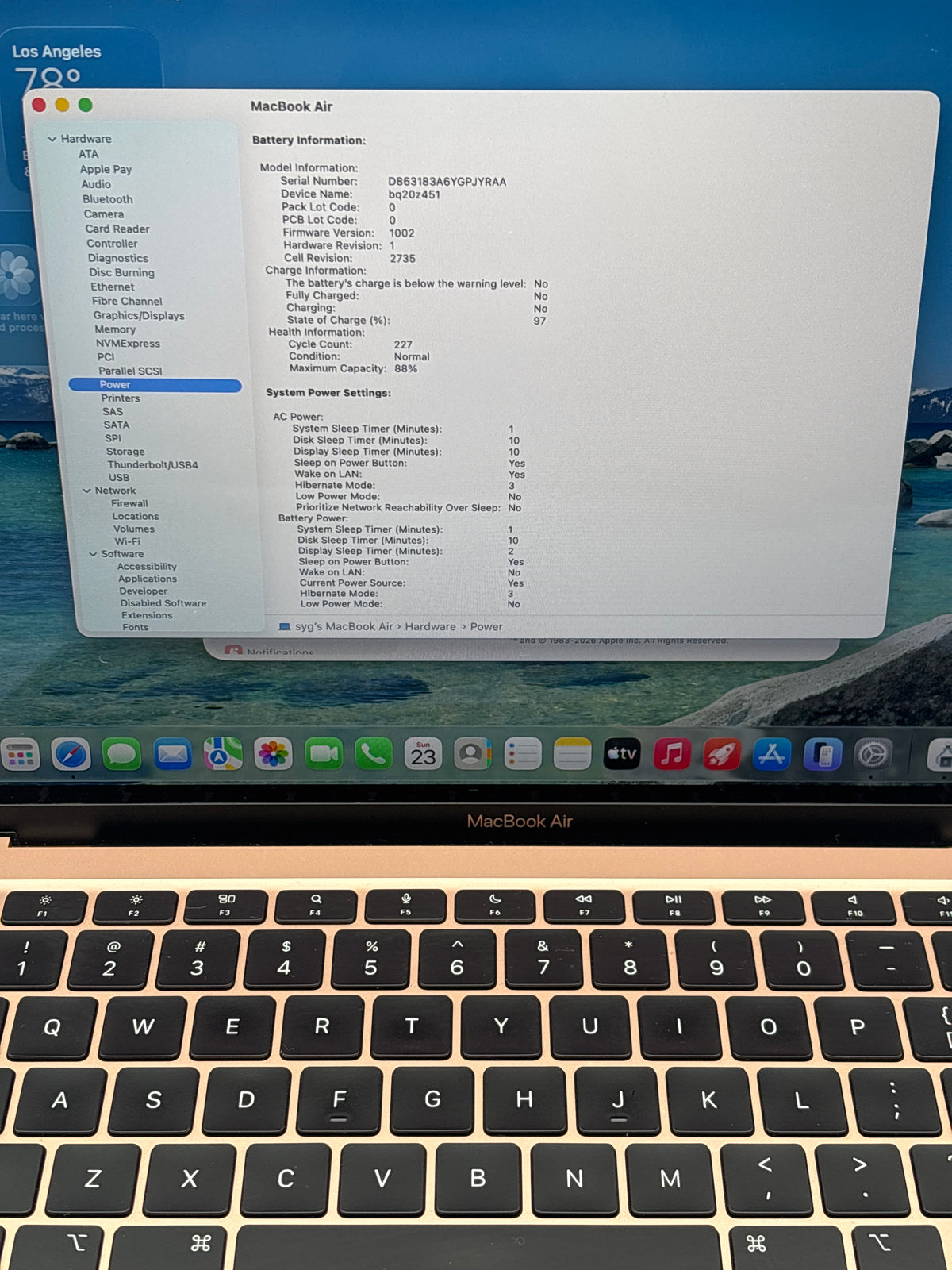 Apple MacBook Air 13" A2337 M1 8GB RAM 256GB SSD Gold - Used