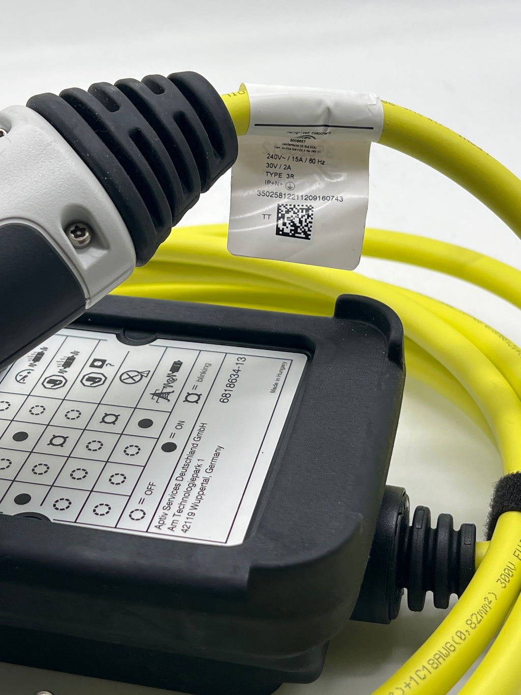 Aptiv J1772 Level 1 EV Charging Cable 120V Portable Yellow - Used