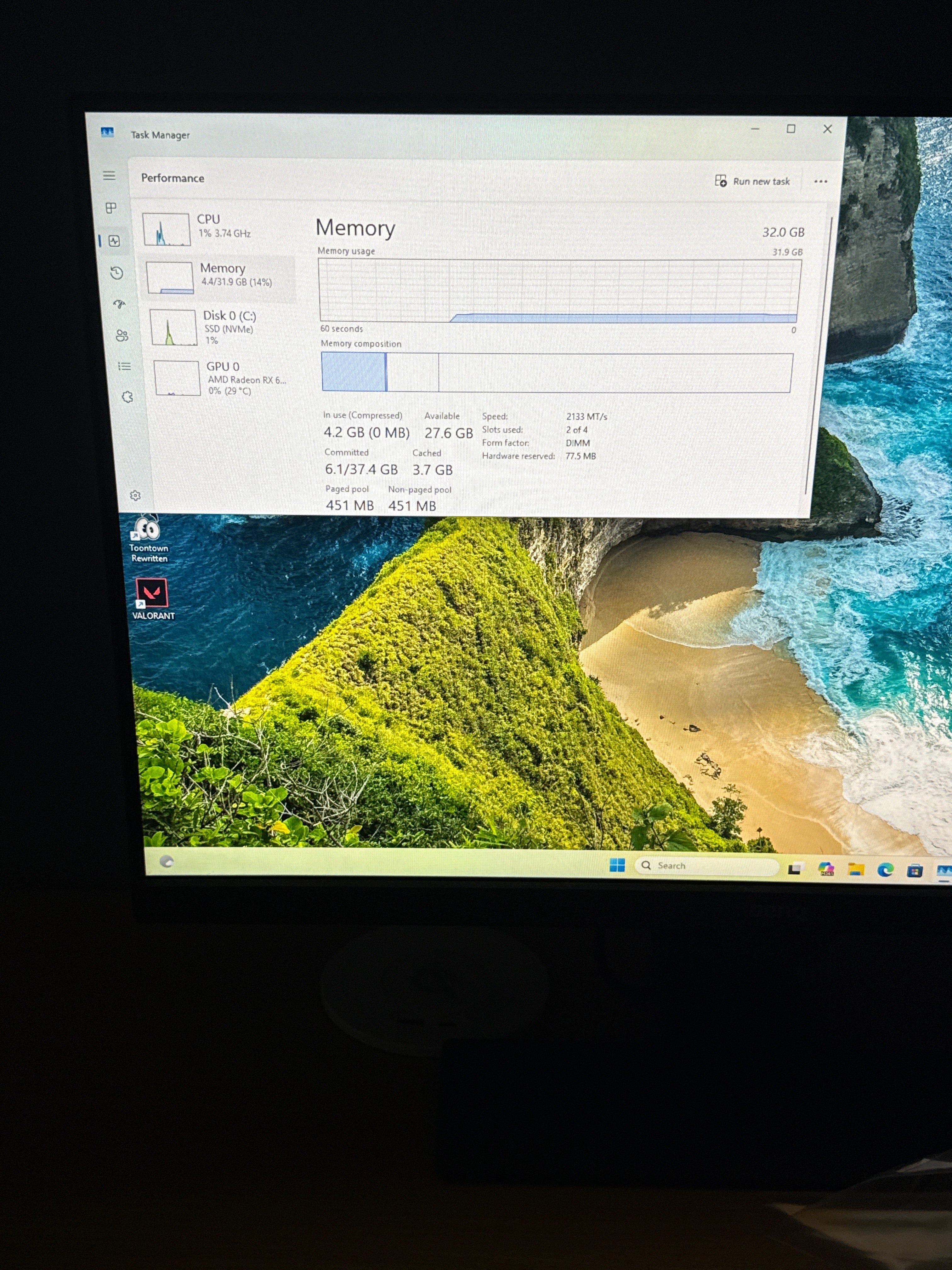 Custom PC Ryzen 7 2700X 32GB RAM 2TB SSD RX6700 XT