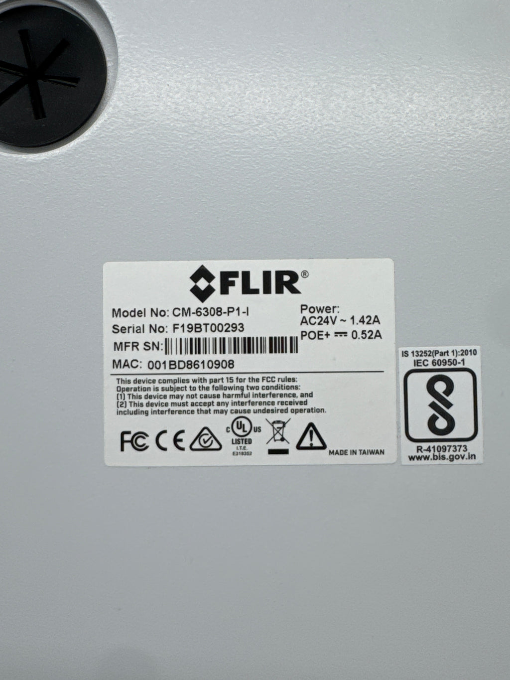 FLIR CM-6308-P1-I Quasar 4x2K HD IP Panoramic Camera - Open Box