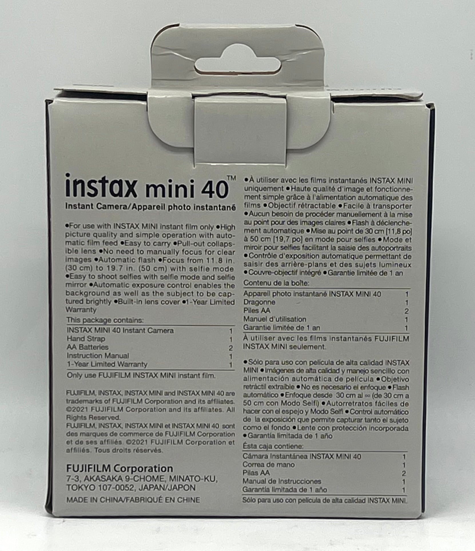 Fujifilm Instax Mini 40 Black Instant Film Camera - New In Box