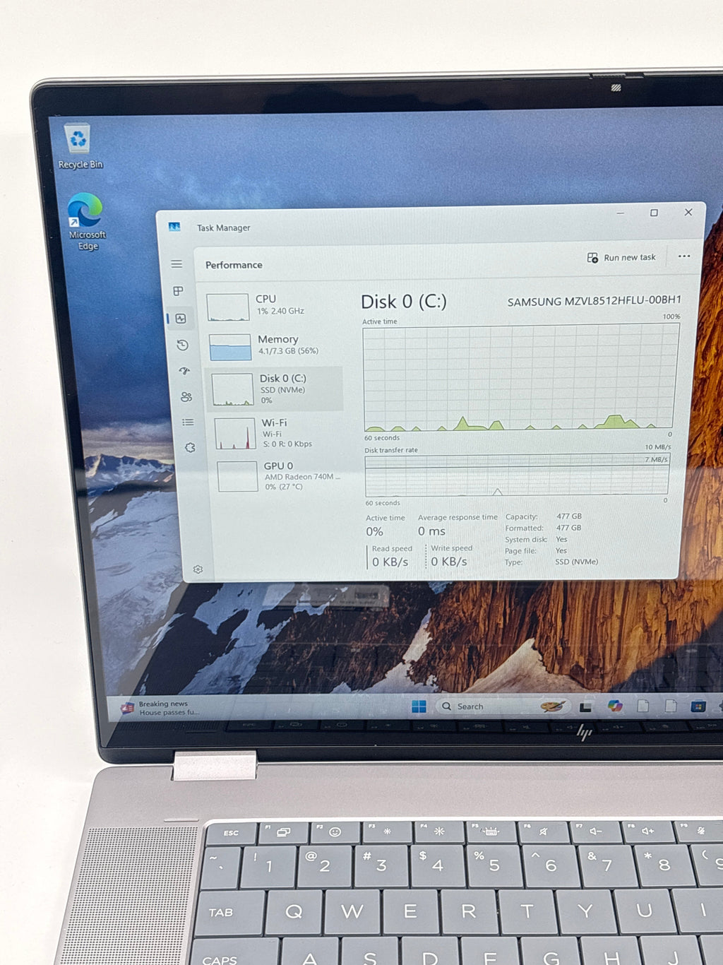 HP Omnibook X Flip 16-be0003dx AMD Ryzen 5 220 8GB RAM 512GB SSD