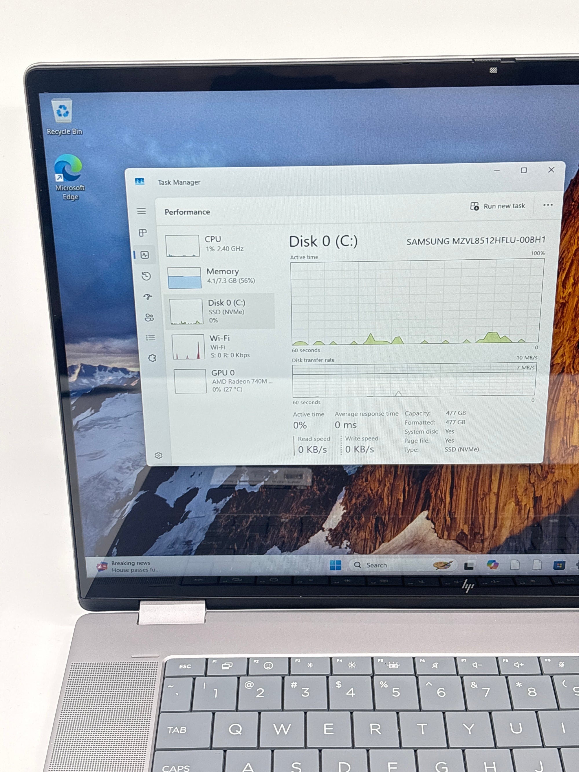 HP Omnibook X Flip 16-be0003dx AMD Ryzen 5 220 8GB RAM 512GB SSD