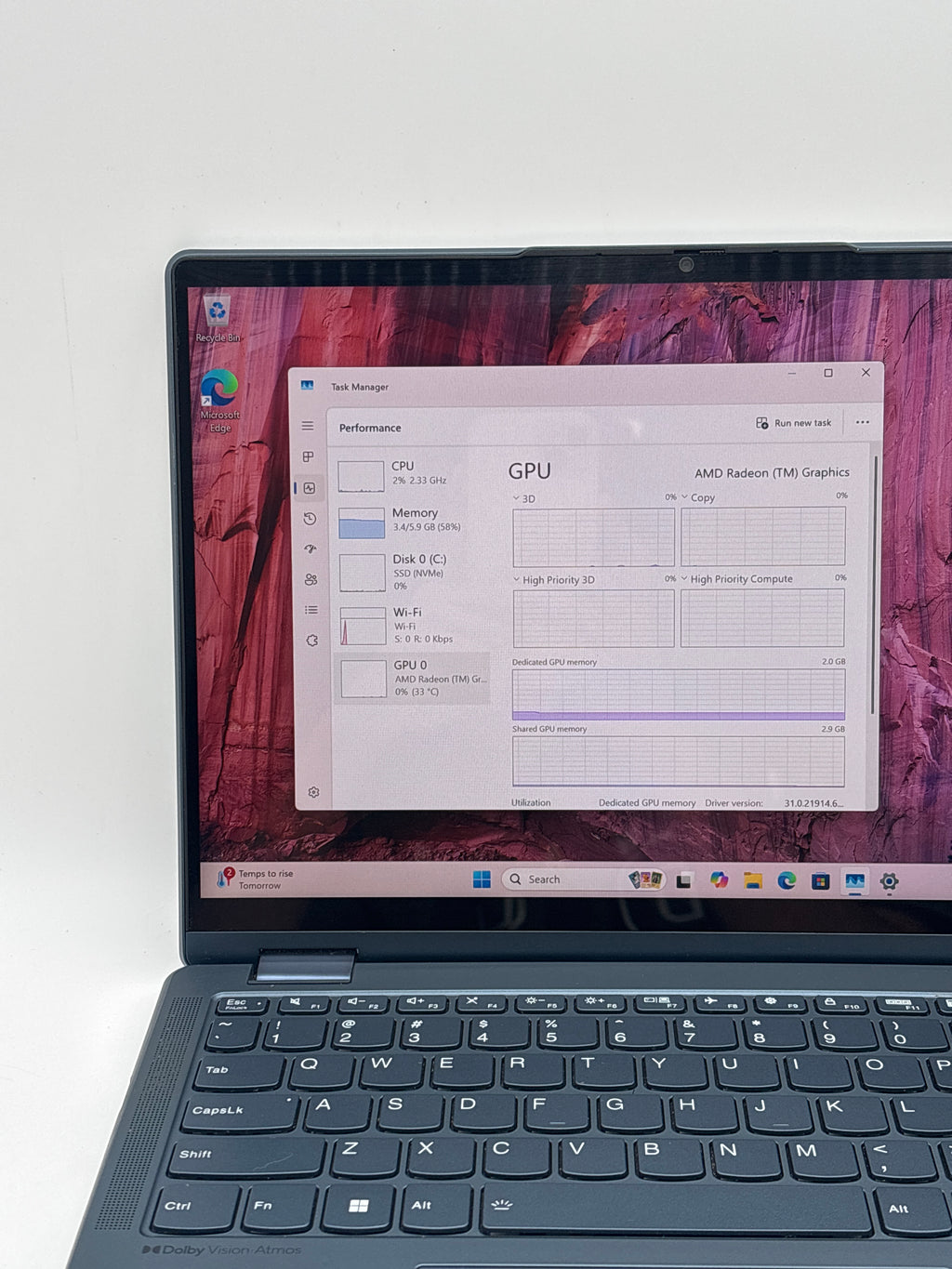 Lenovo Yoga 6 13ABR8 Ryzen 5 7530U 8GB RAM 256GB SSD