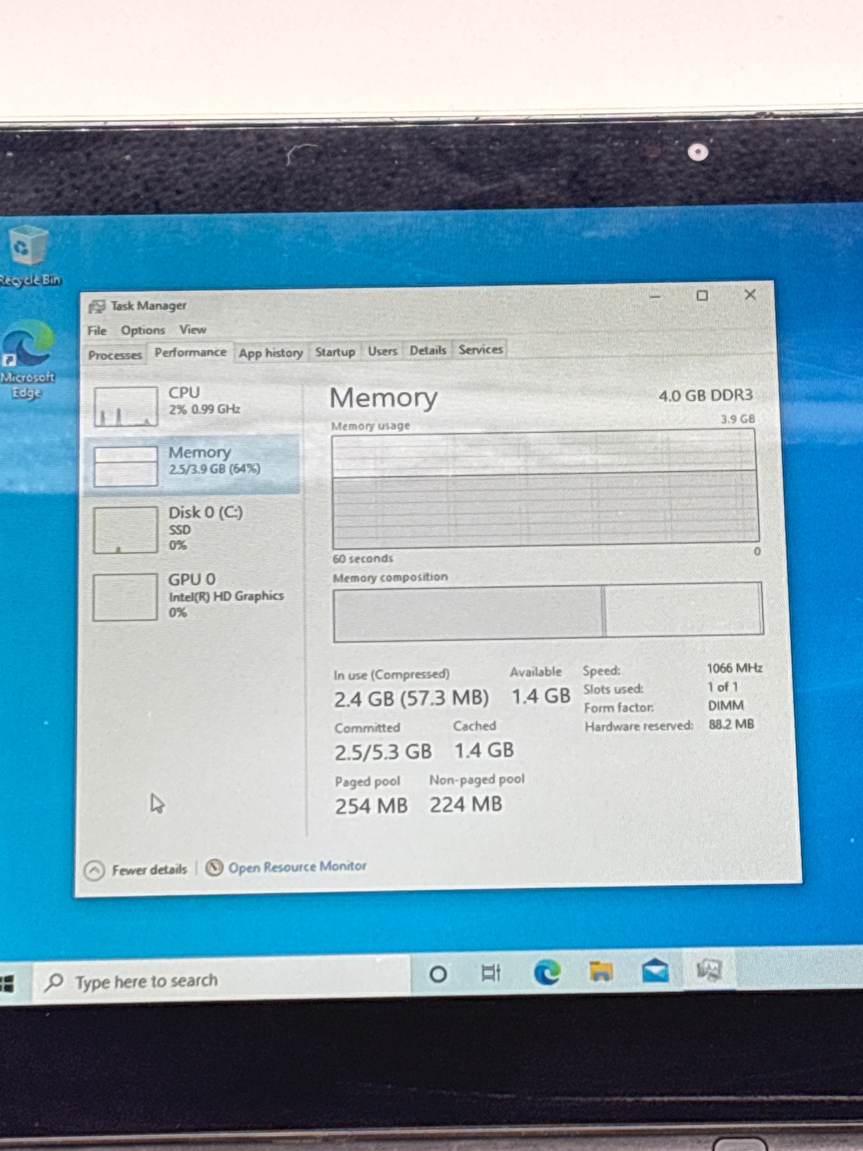 Dell Inspiron 11 3157 Gold Intel Pentium 4GB RAM 128GB HDD