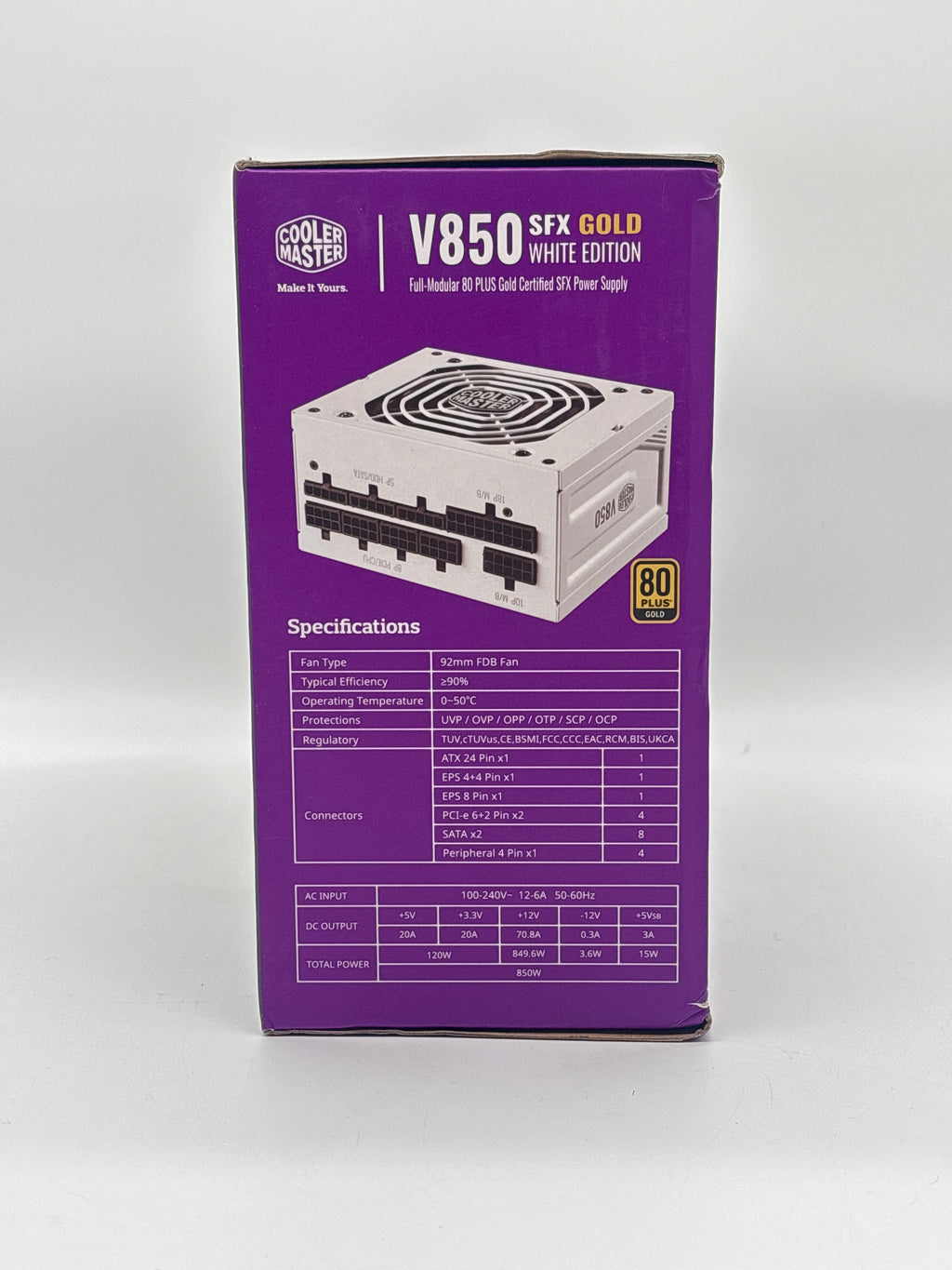 Cooler Master V850 Gold White Edition 850W Power Supply SFX - New in Box
