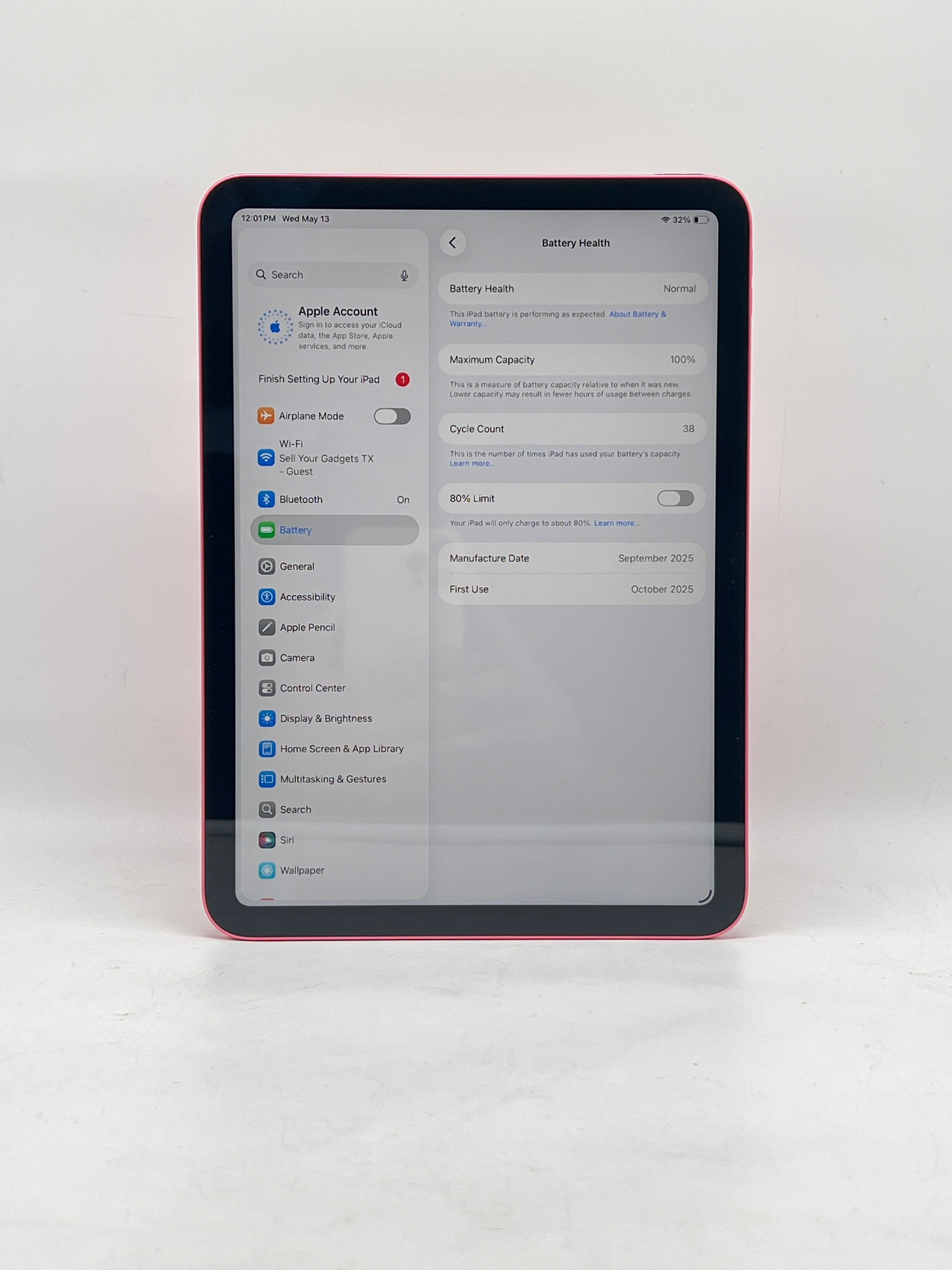 Apple iPad 11th Gen A16 128GB Wi-Fi Pink - Used