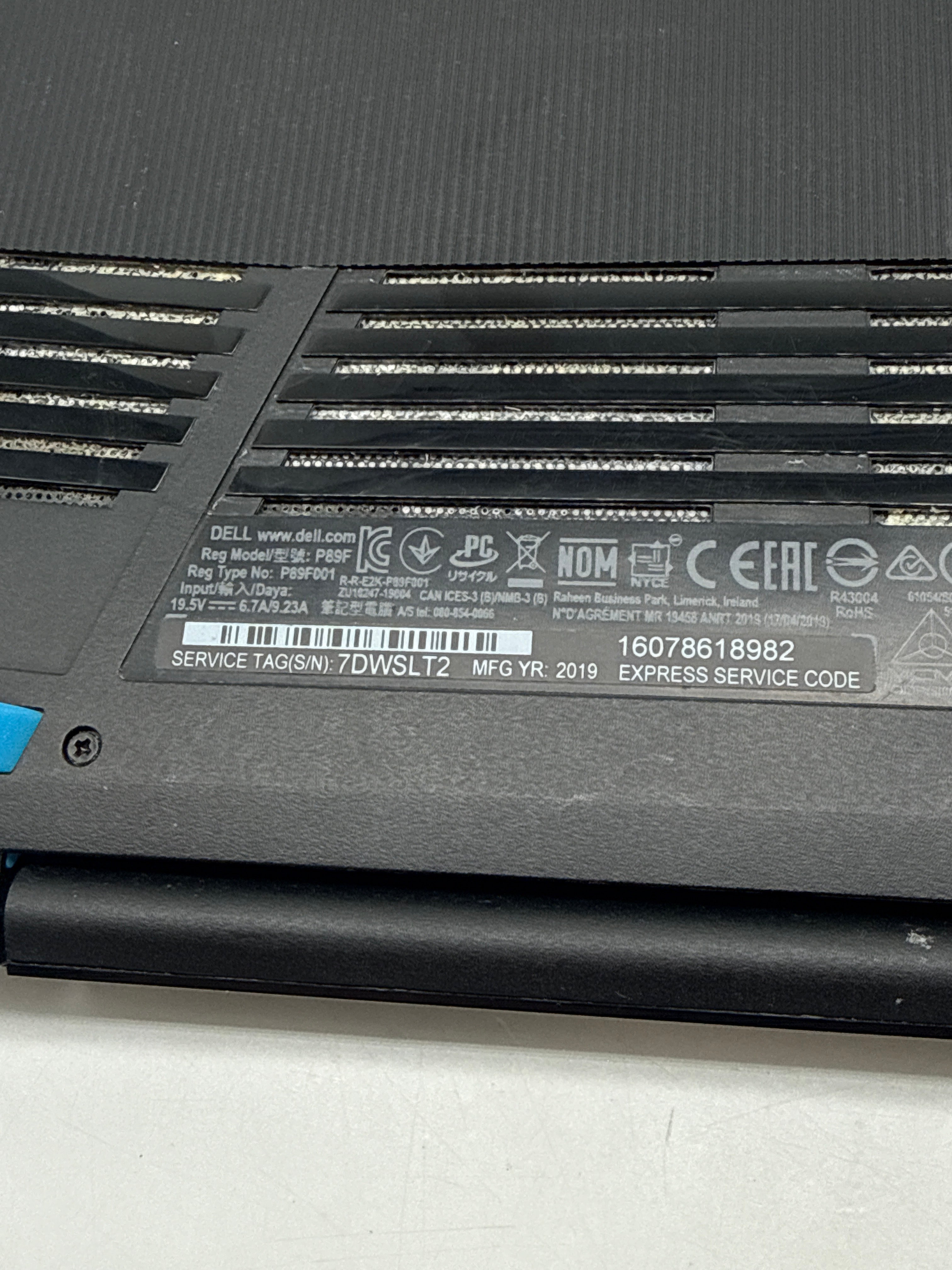 Dell G3 3590 15" Core i7-9750H 16GB 512GB SSD GTX 1660 Ti - For Parts