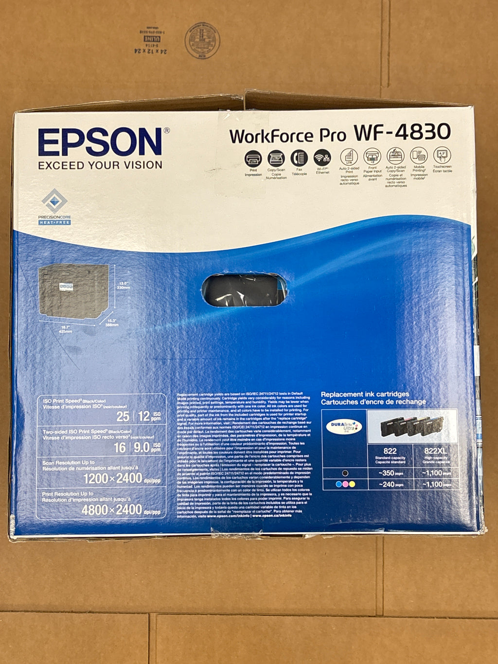 Epson WorkForce Pro WF-4830 Wireless All-in-One Printer - Black