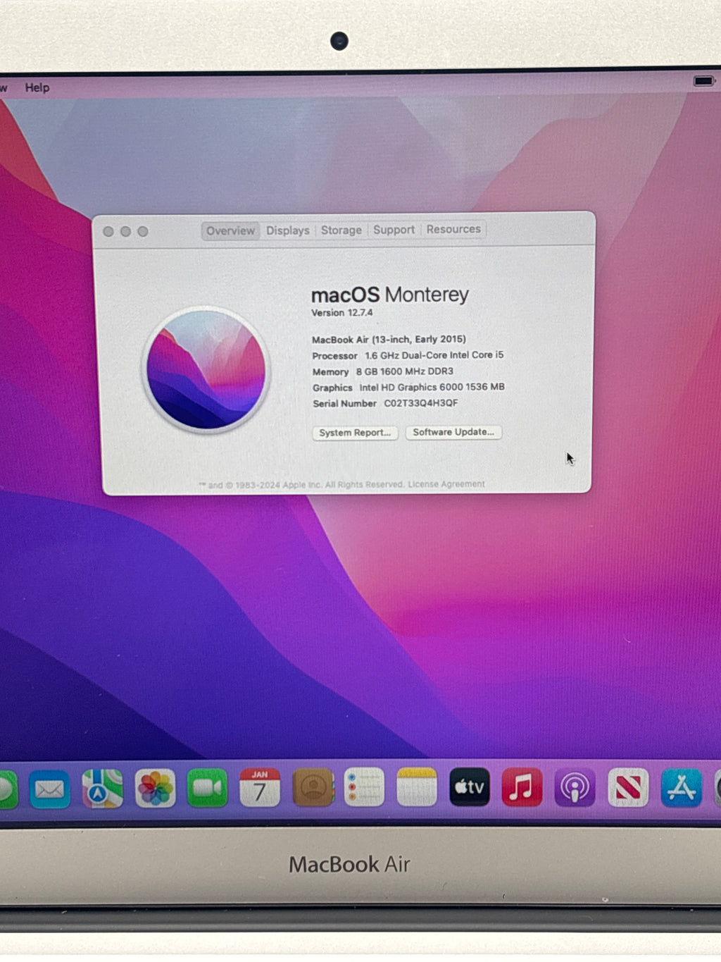 Apple MacBook Air A1466 2015 i5 8GB RAM 256GB SSD