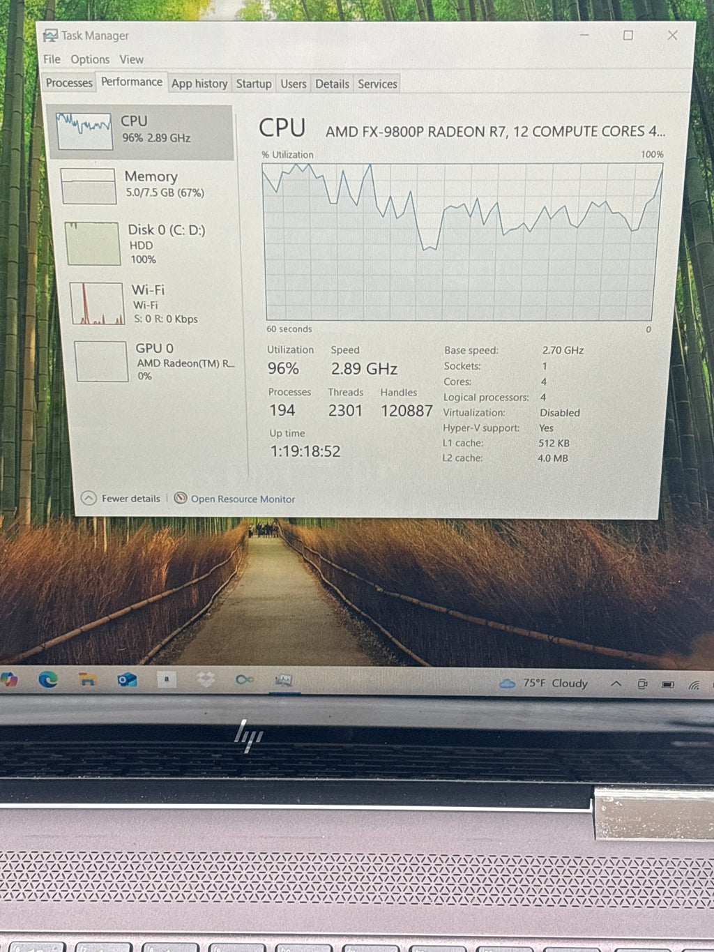 HP Envy x360 15m-bq021dx AMD FX 9800P 8GB RAM 1TB HDD