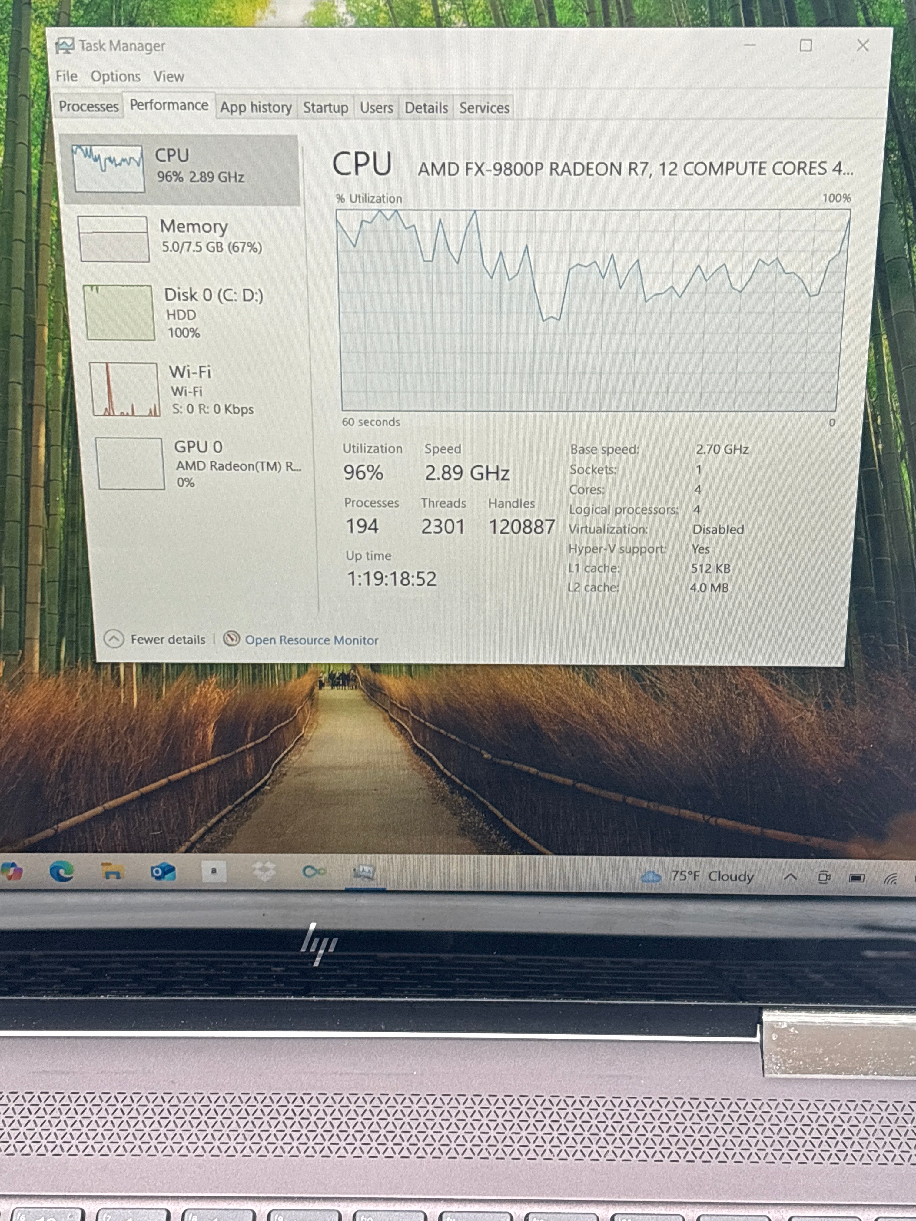 HP Envy x360 15m-bq021dx AMD FX 9800P 8GB RAM 1TB HDD