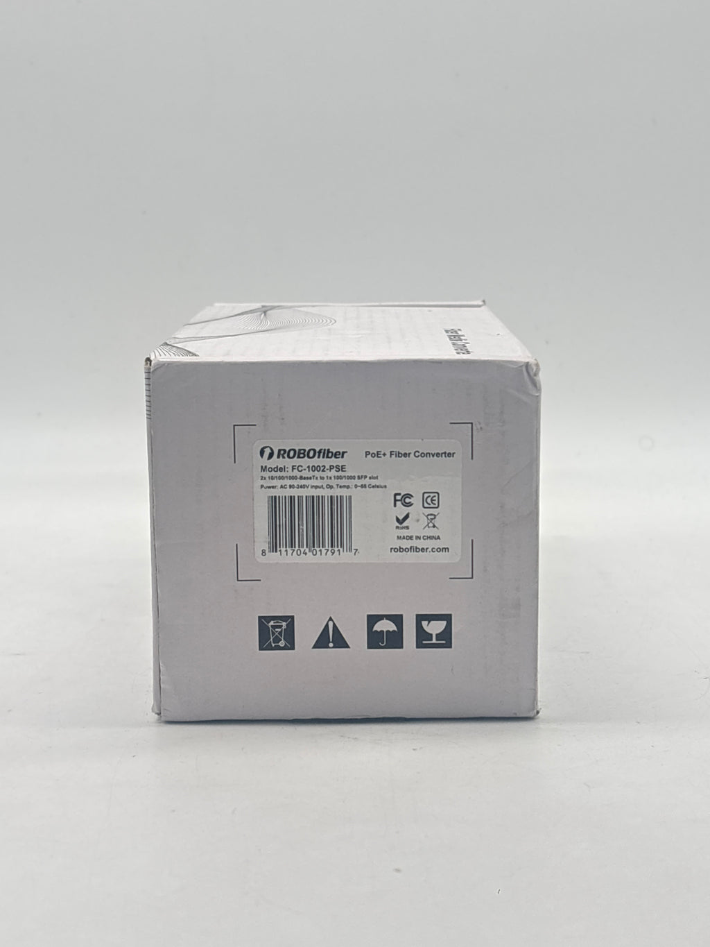 ROBOfiber FC-1002-PSE Gigabit Fiber Media Converter 2-Port PoE+ 60W SFP - New