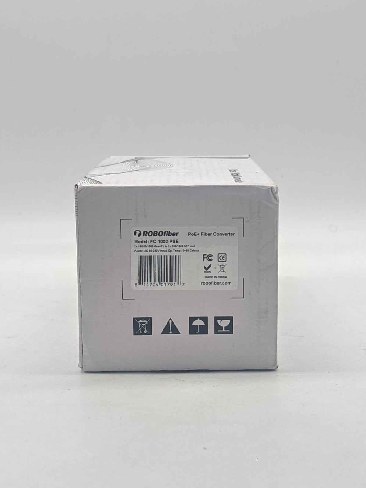 ROBOfiber FC-1002-PSE Gigabit Fiber Media Converter 2-Port PoE+ 60W SFP - New