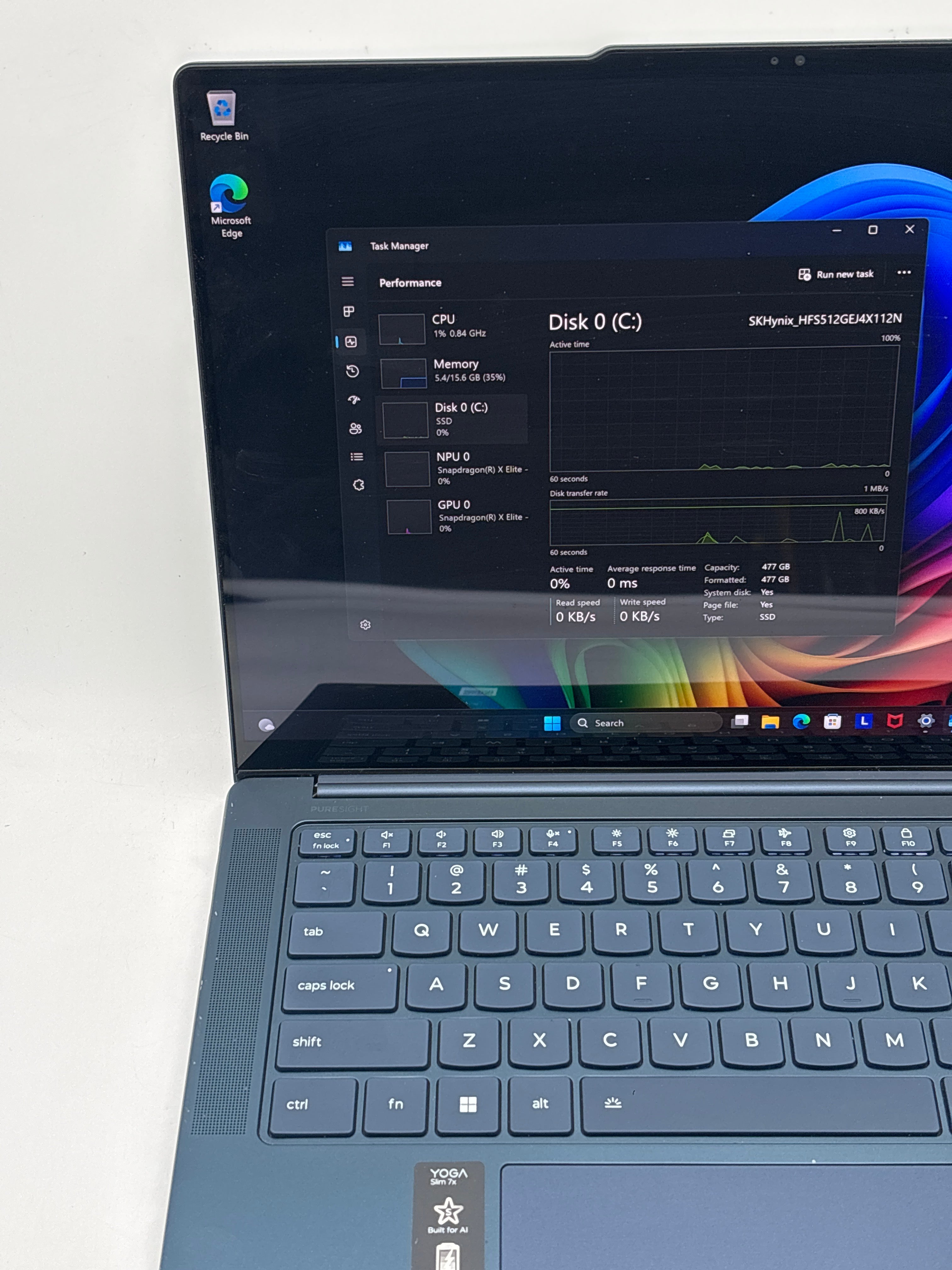 Lenovo Yoga Slim 7 14Q8X9 Touch Snapdragon X Elite 16GB RAM 512GB SSD