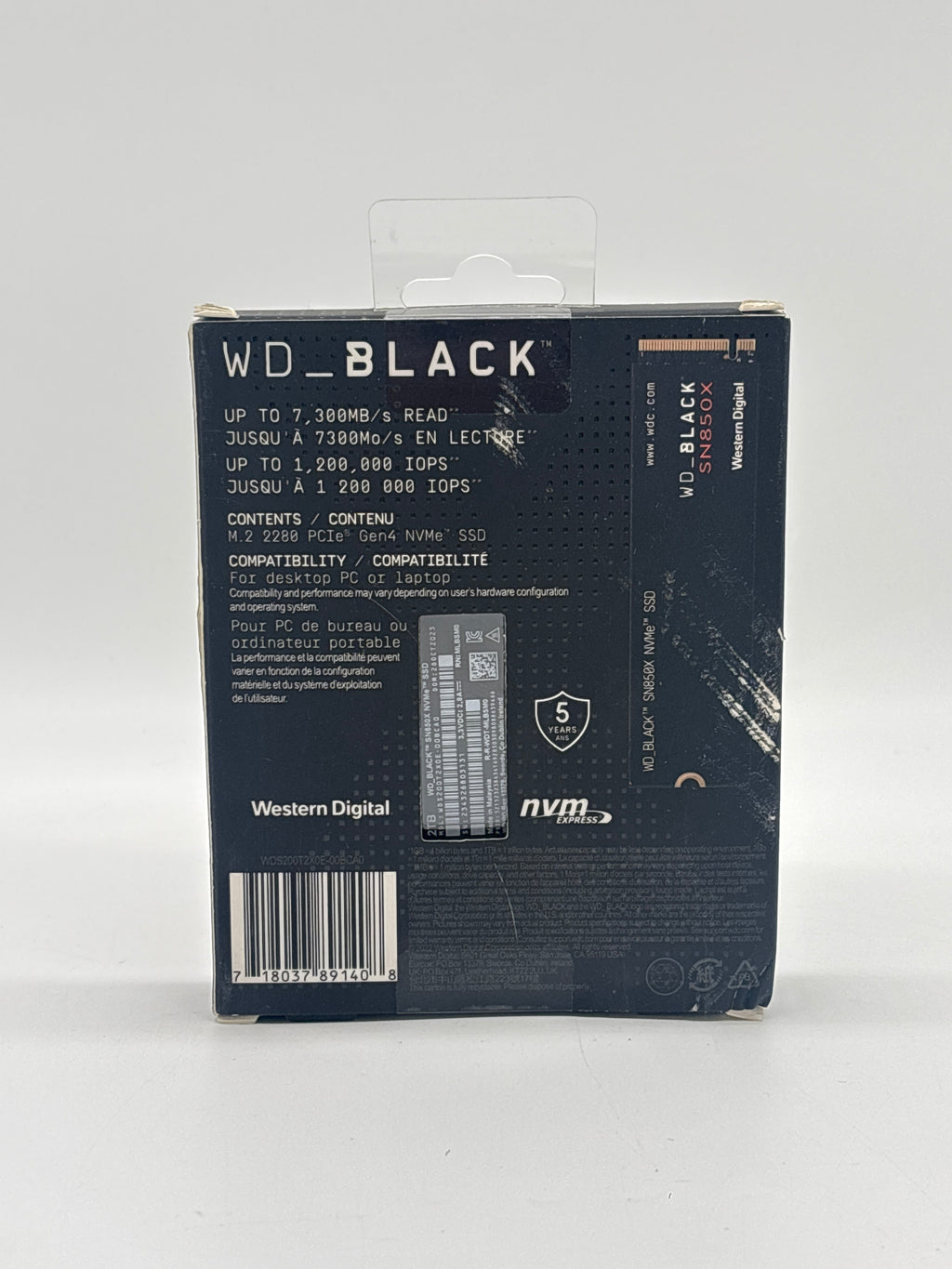Western Digital SN 850 X 2TB Internal SSD NVMe Black - New in Box