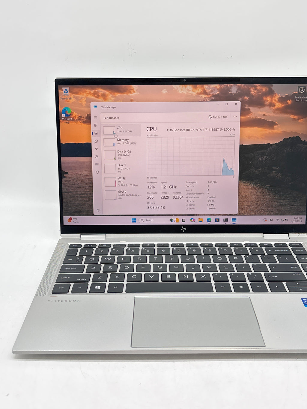 HP EliteBook x360 1040 G8 14" Intel Core i7-1185G7 16GB RAM 256GB SSD - Used