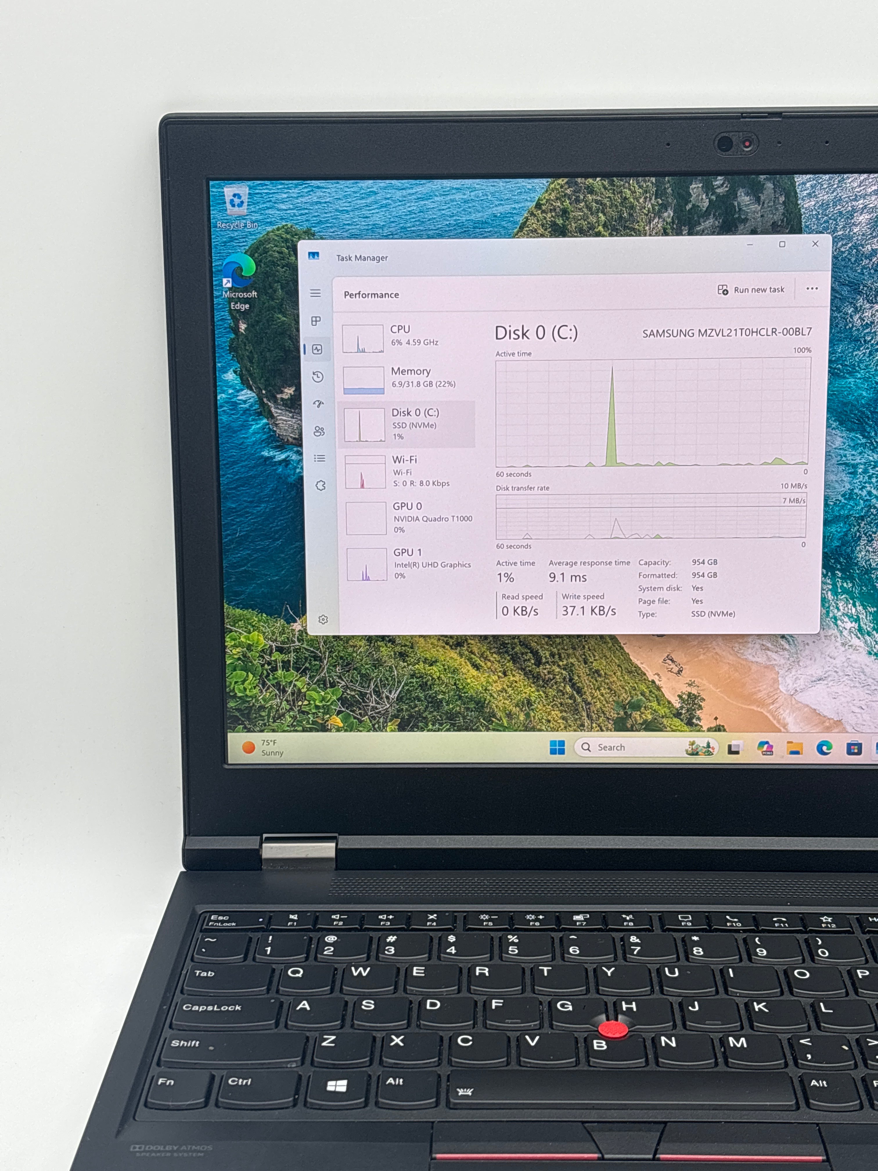 Lenovo ThinkPad P15 Gen 1 i7-10750H 32GB RAM 1TB SSD T1000