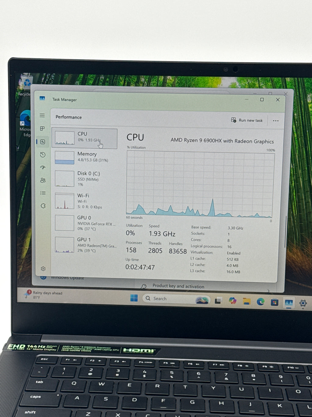 Razer Blade 14 RZ09-0427 Ryzen 9 6900HX 16GB RAM 1TB SSD RTX 3060