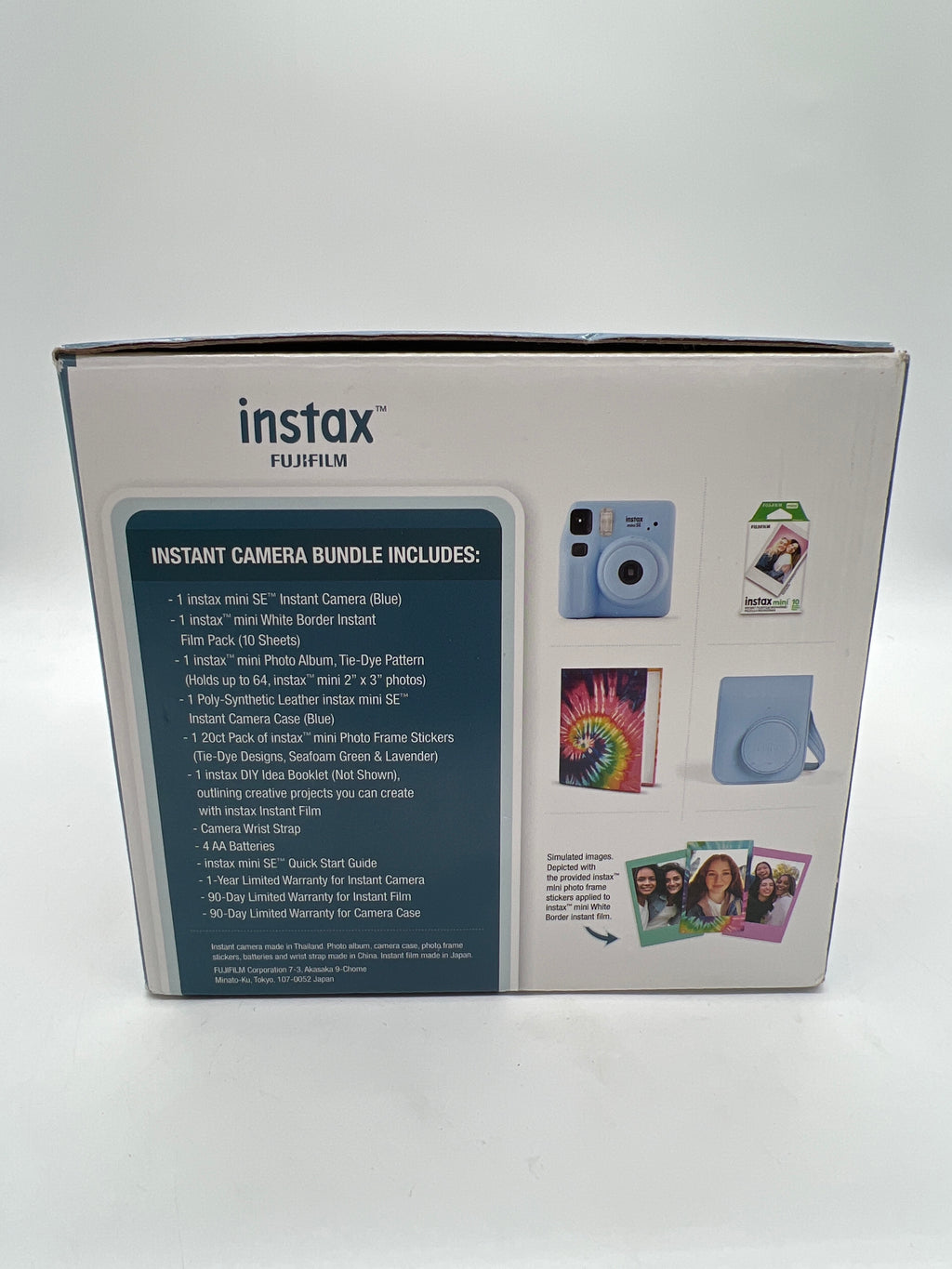 Fujifilm Instax Mini SE Instant Film Camera Bundle Blue New Open Box