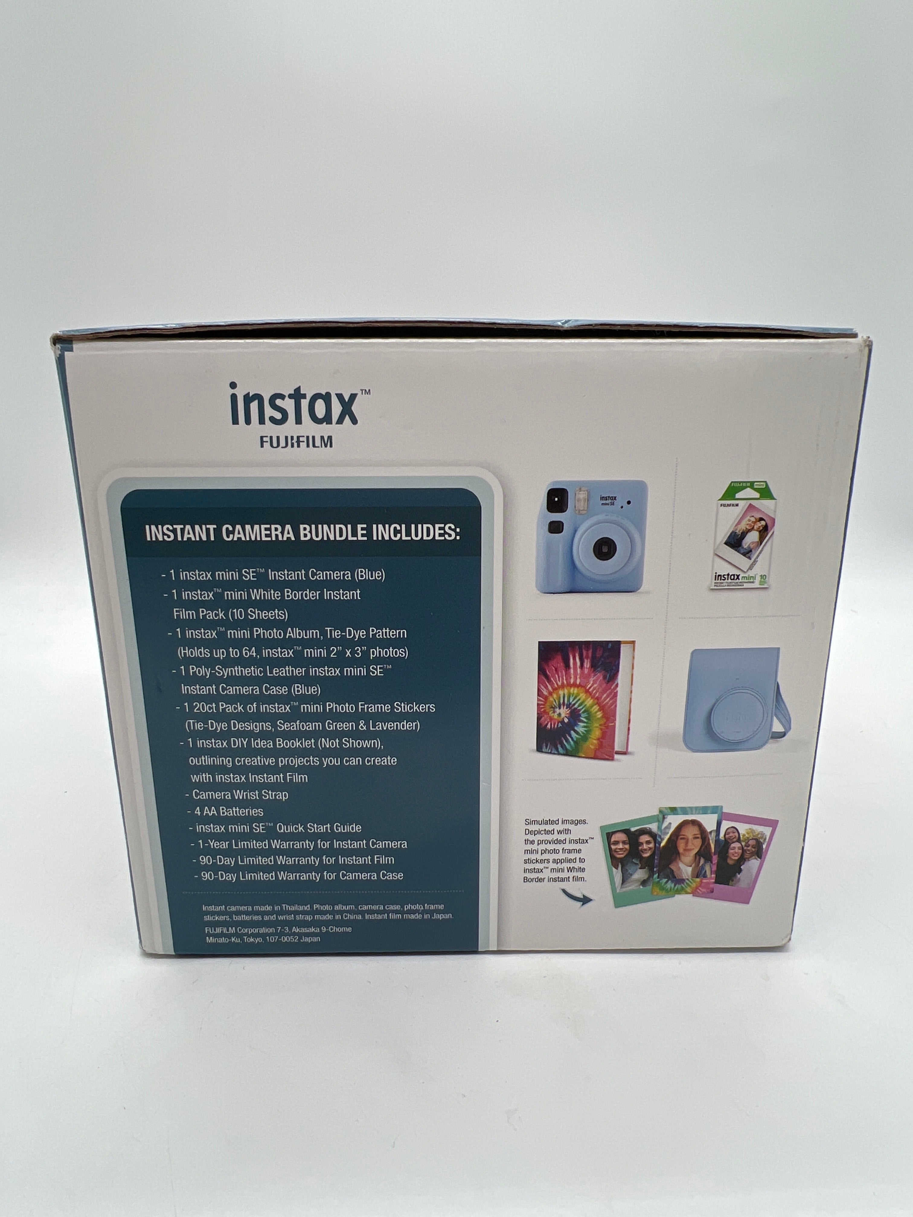 Fujifilm Instax Mini SE Instant Film Camera Bundle Blue New Open Box