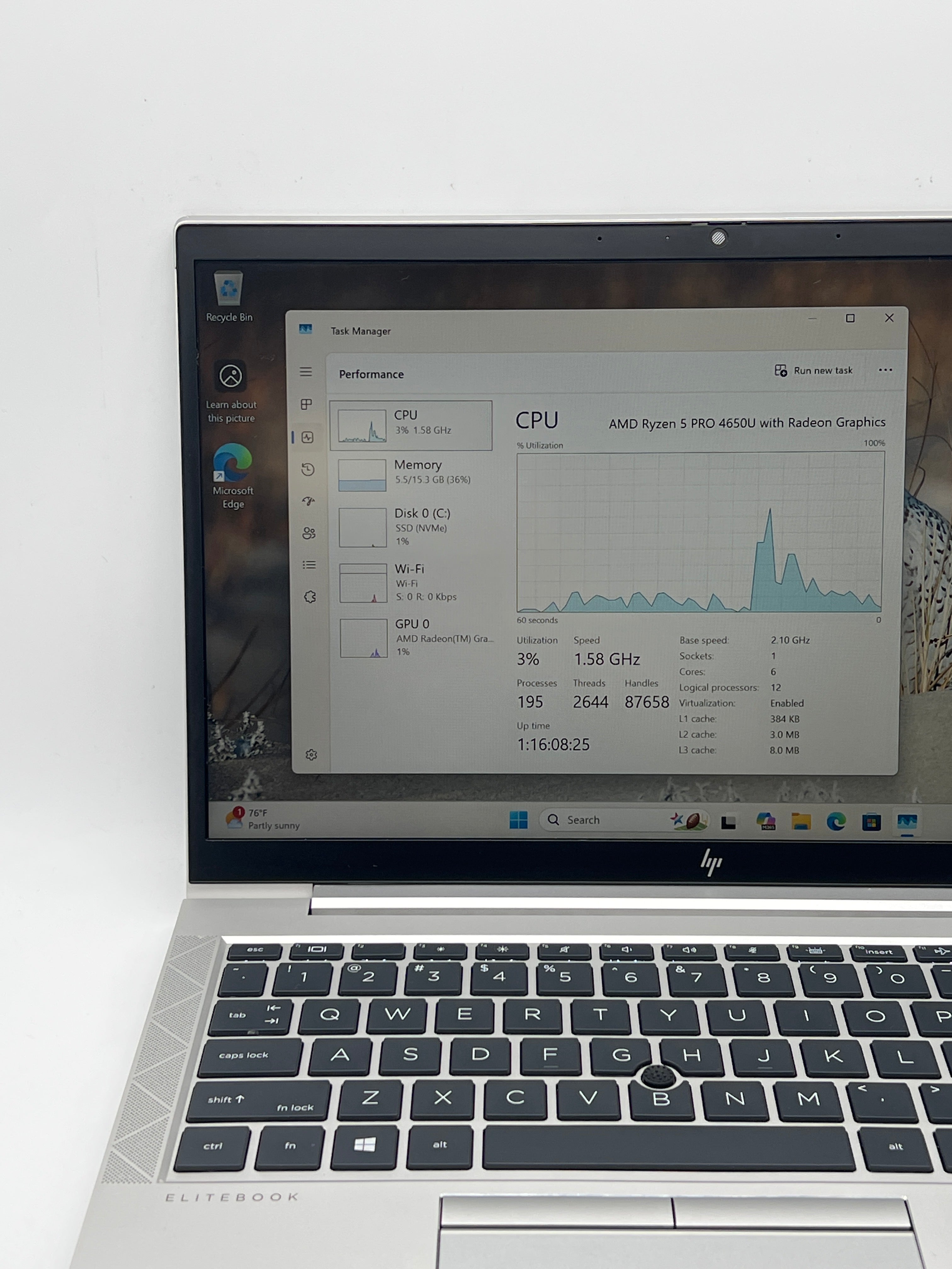 HP Elitebook 845 G7 Ryzen 5 Pro 4650U 16GB RAM 256GB SSD