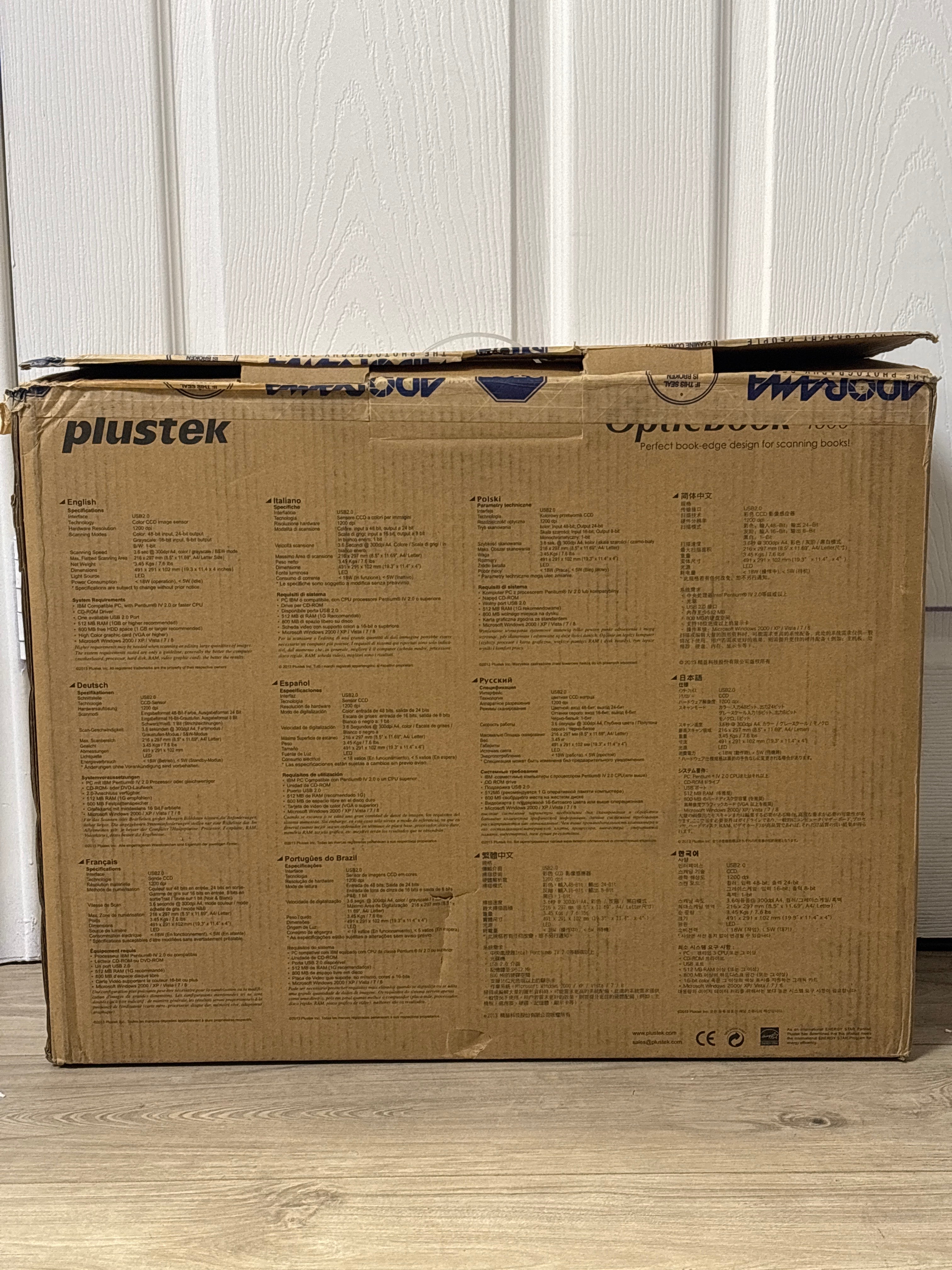 Plustek OpticBook 4800 Book Scanner Black - Used With Box