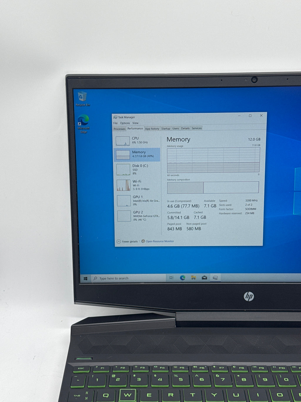 HP Pavilion 15t-dk200 i5-11300H 12GB RAM 256GB SSD GTX 1650