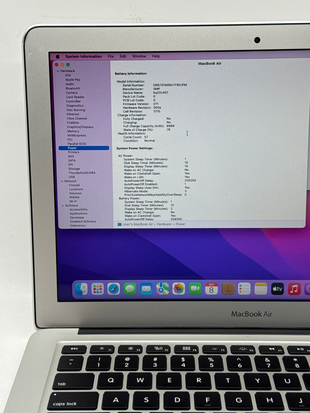 Apple MacBook Air 13in A1466 2015 Core i5 8GB RAM 256GB Flash - Used
