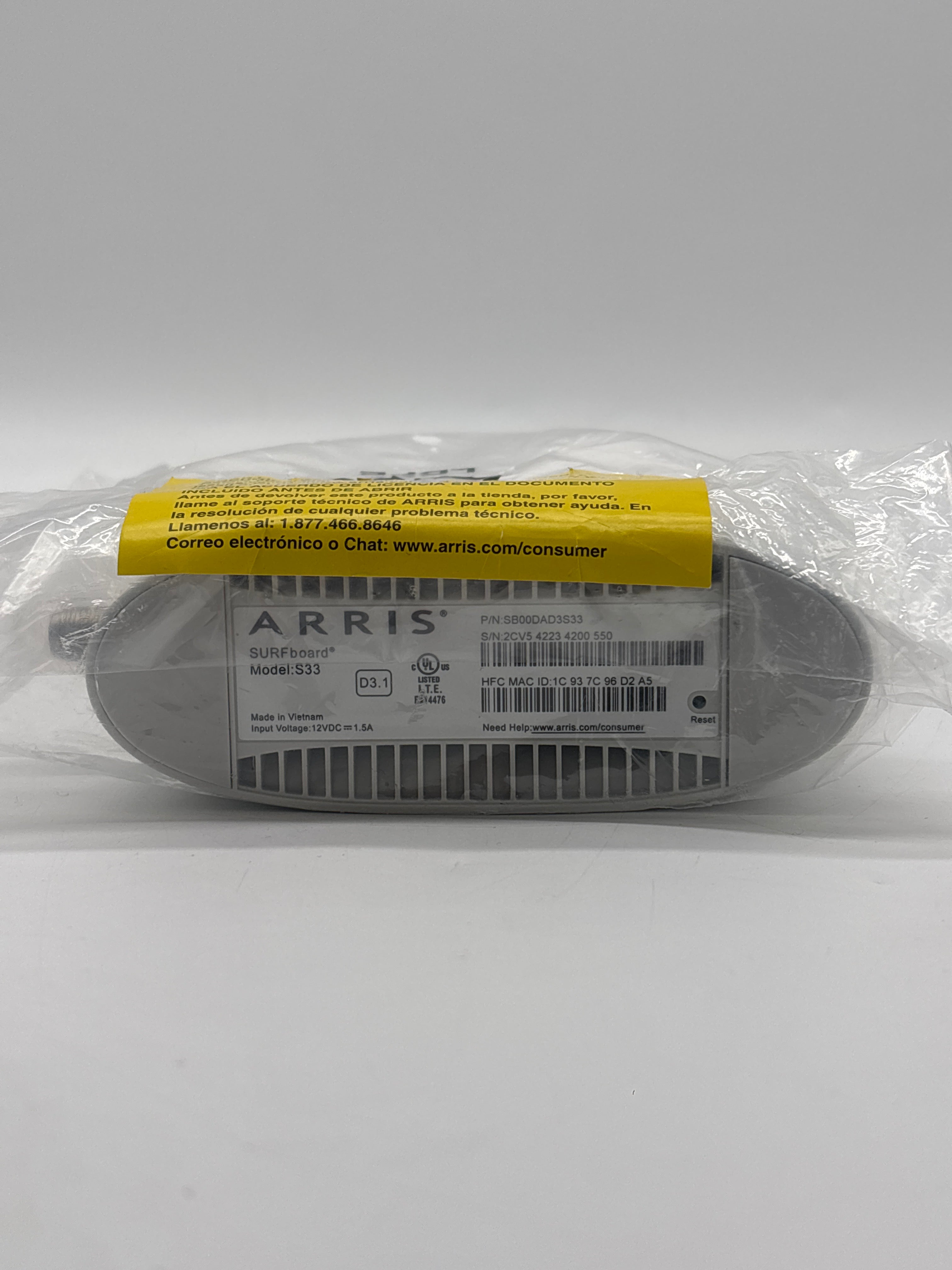 Arris SURFboard S33 DOCSIS 3.1 Cable Modem - New No Box