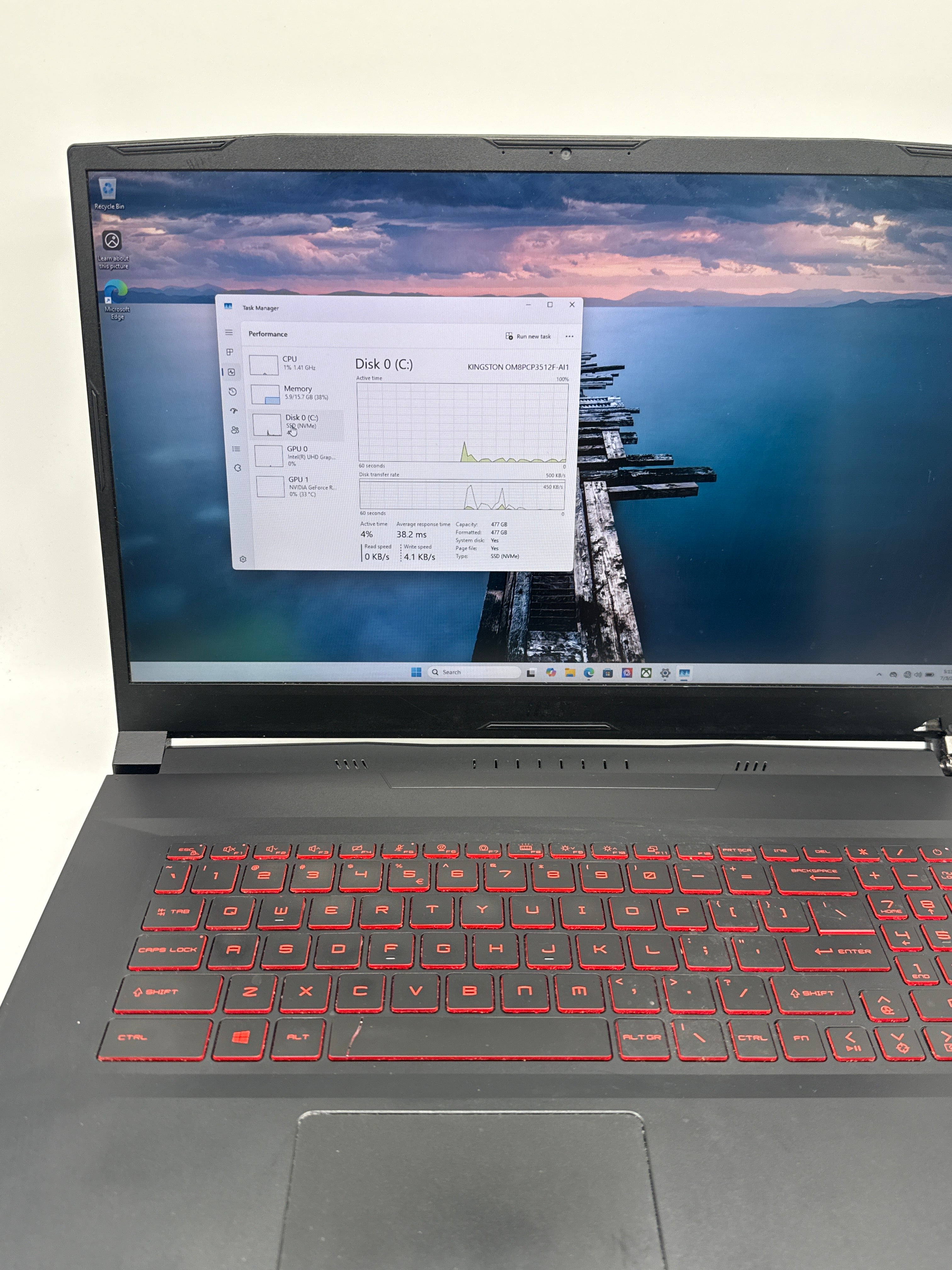 MSI Katana GF76 i7-11800H 16GB RAM 512GB SSD RTX 3050 - For Parts Read