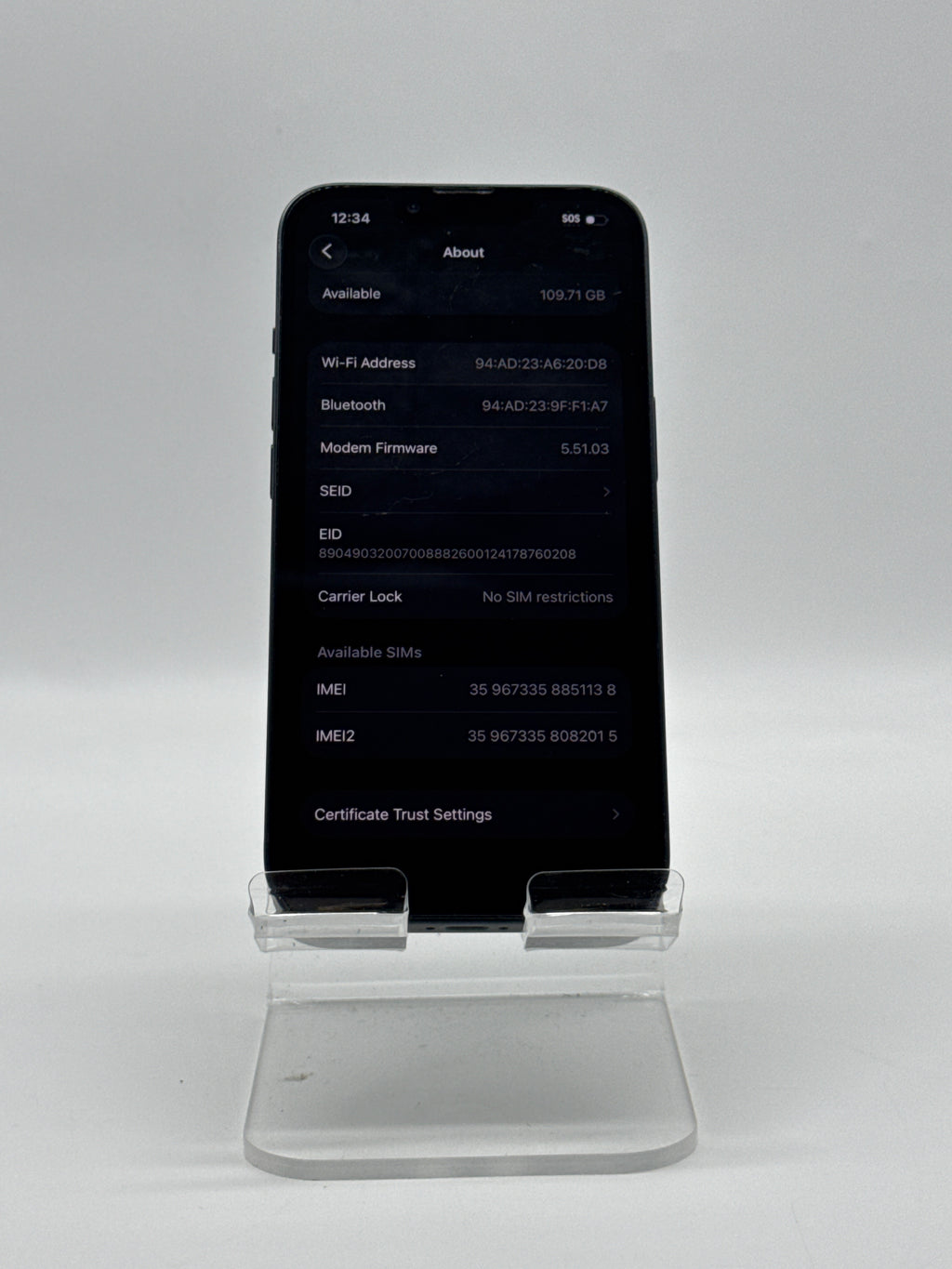 Apple iPhone 13 128GB Midnight Unlocked 5G Battery 94% - Used