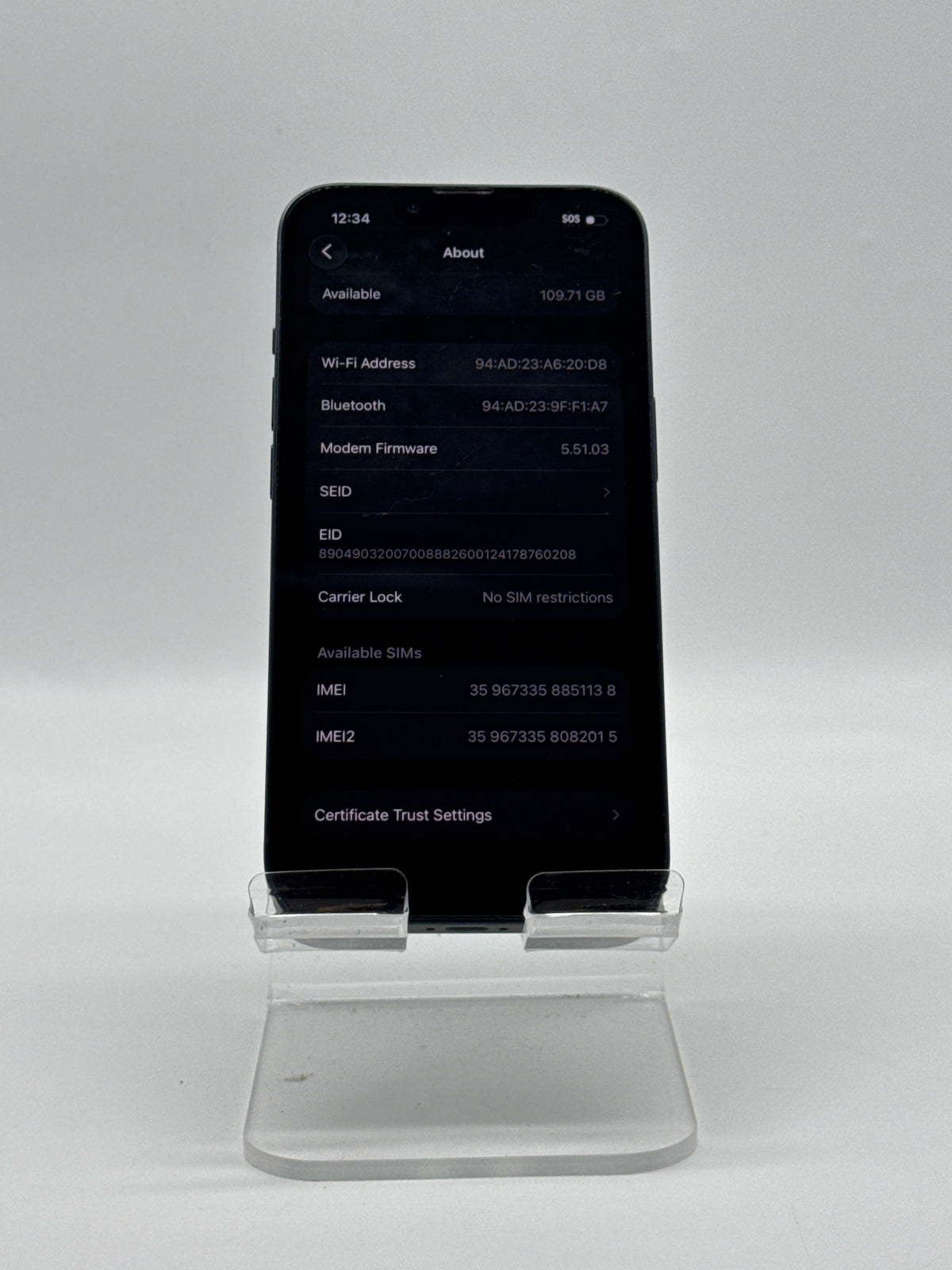 Apple iPhone 13 128GB Midnight Unlocked 5G Battery 94% - Used