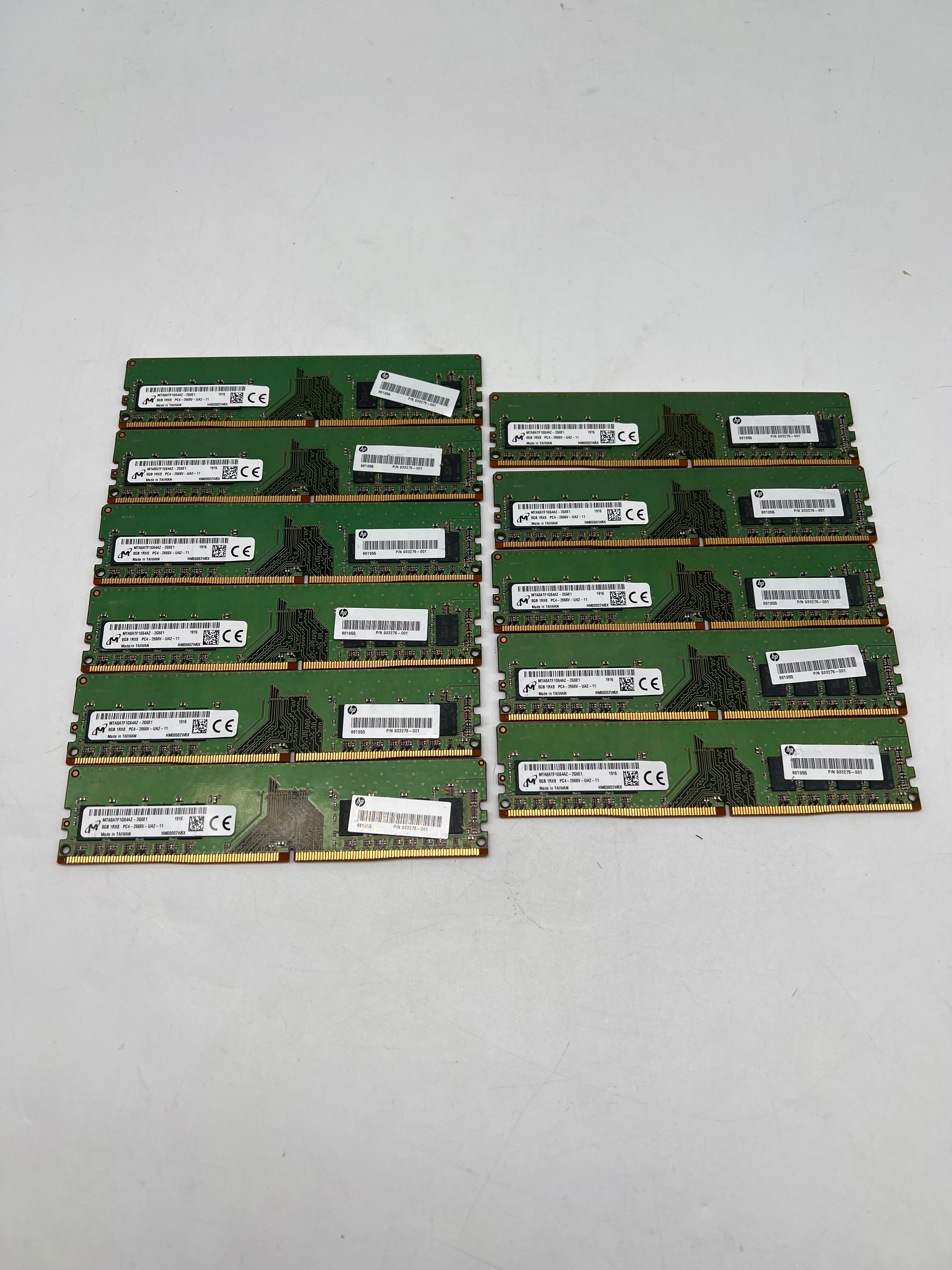 (Lot of 11) Micron 8GB DDR4 SDRAM  PC4-2666V MTA8ATF1G64AZ-2G6E1