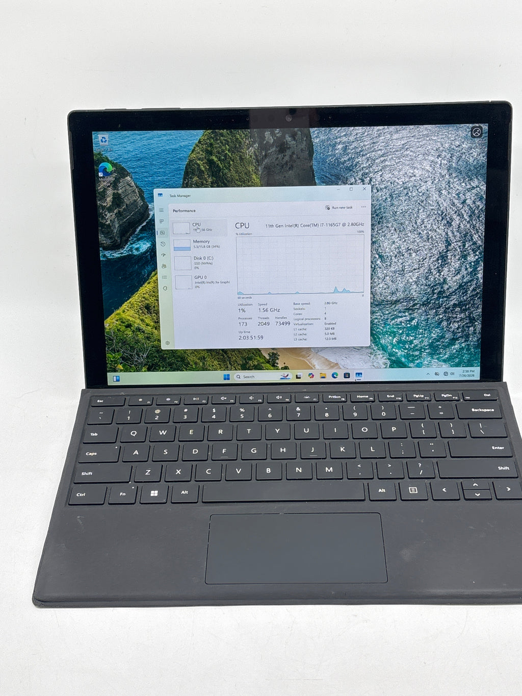 Microsoft Surface Pro 7+ 1960 12.3" Core i7-1165G7 16GB RAM 256GB SSD - Used