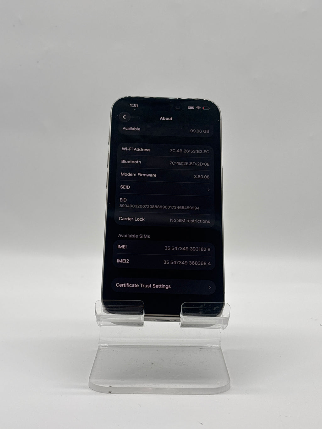 Apple iPhone 15 Pro A2848 128GB Natural Titanium Factory Unlocked - Used