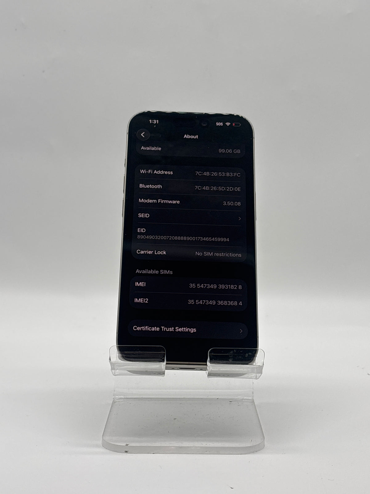 Apple iPhone 15 Pro A2848 128GB Natural Titanium Factory Unlocked - Used