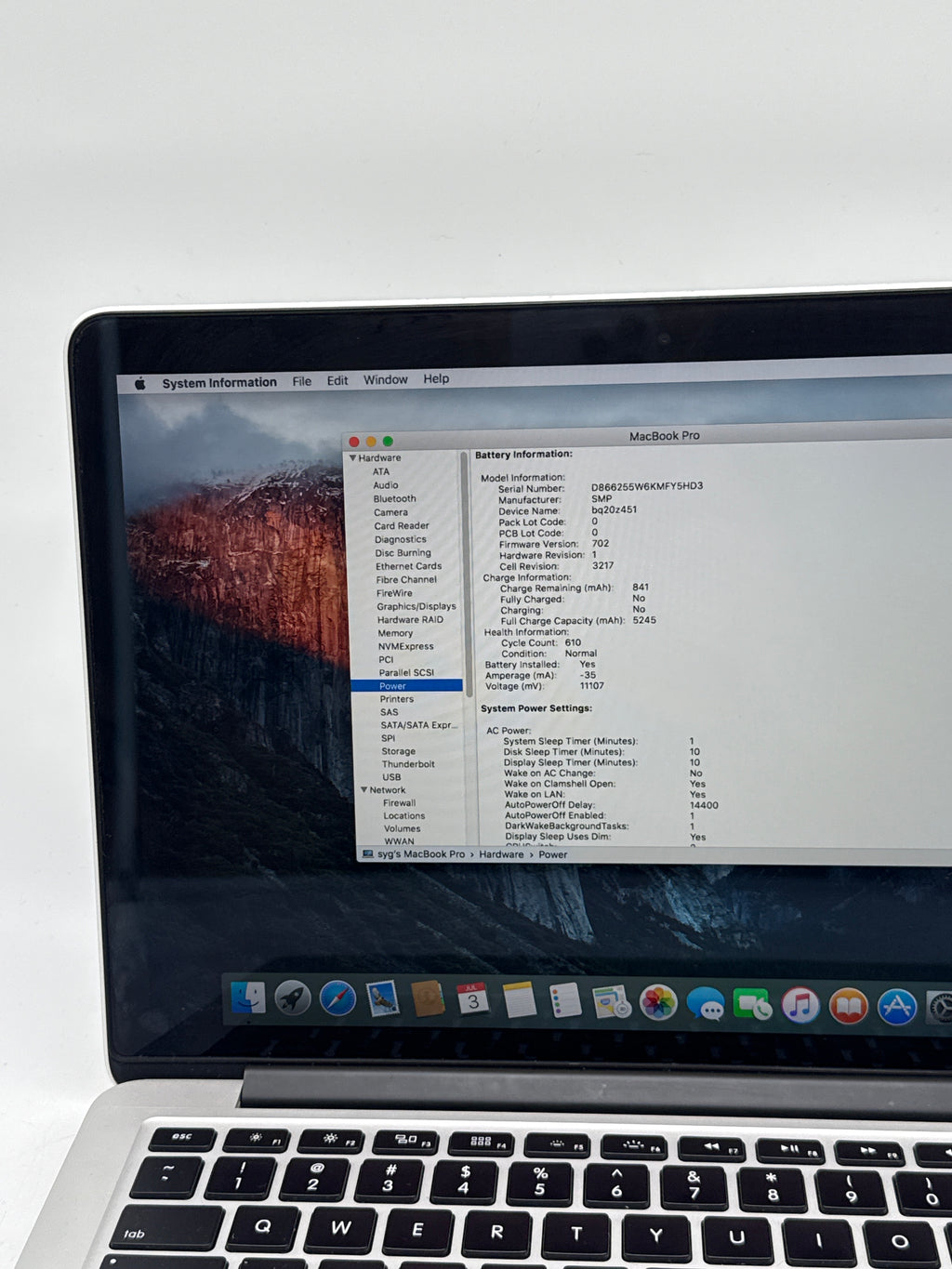 Apple MacBook Pro 15" A1398 i5 8gb RAM 256GB Flash Storage - Used