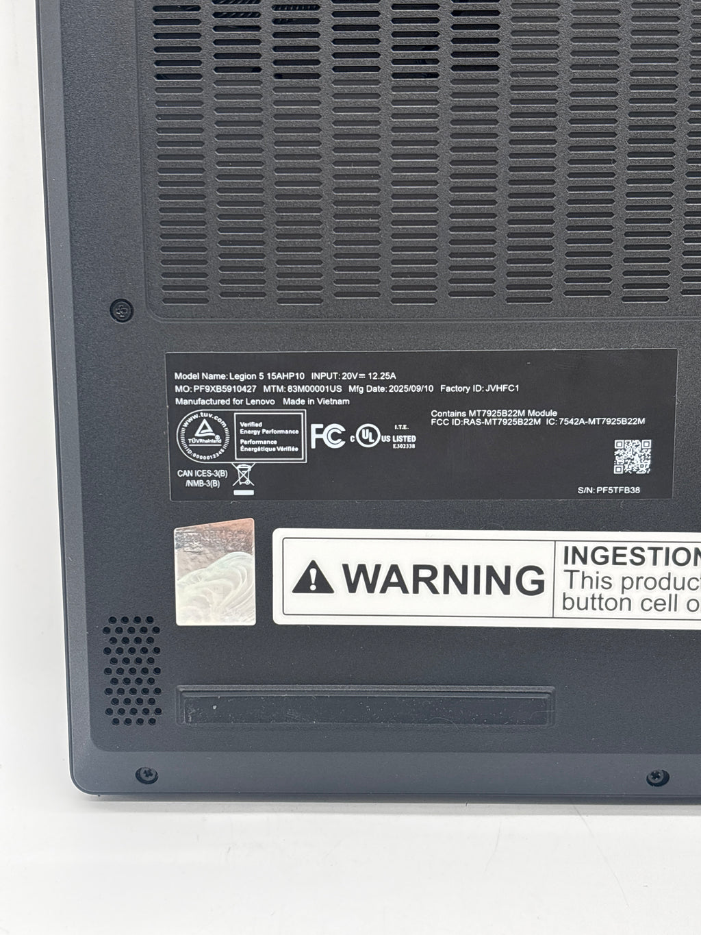 Lenovo Legion 5 15AHP10 Ryzen 7 32GB RAM 1TB SSD RTX 5060  - Warranty